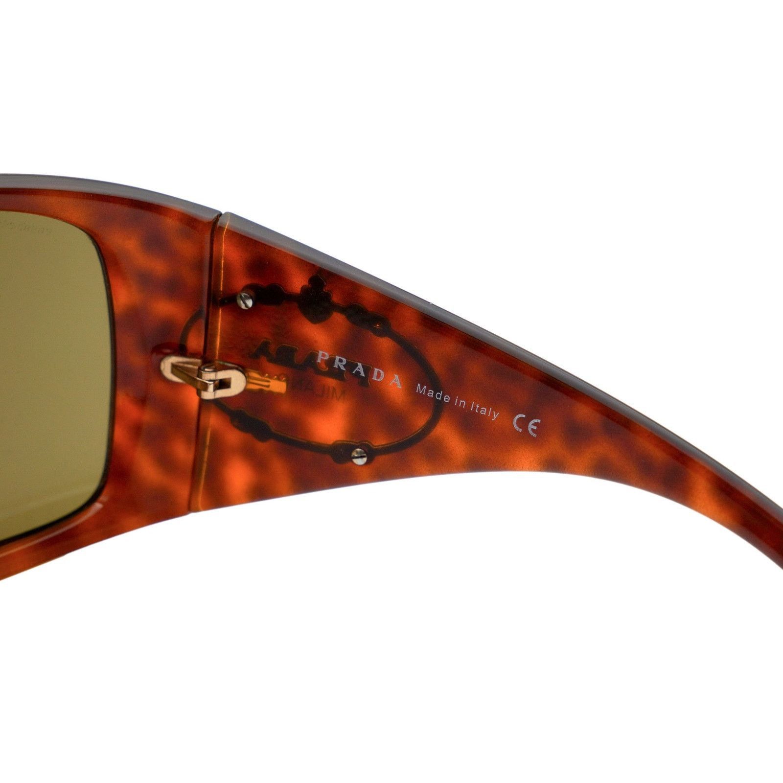 Prada Prada SPR 04H Brown Tortoiseshell Shield Logo Sunglasses Size ONE SIZE - 7 Thumbnail