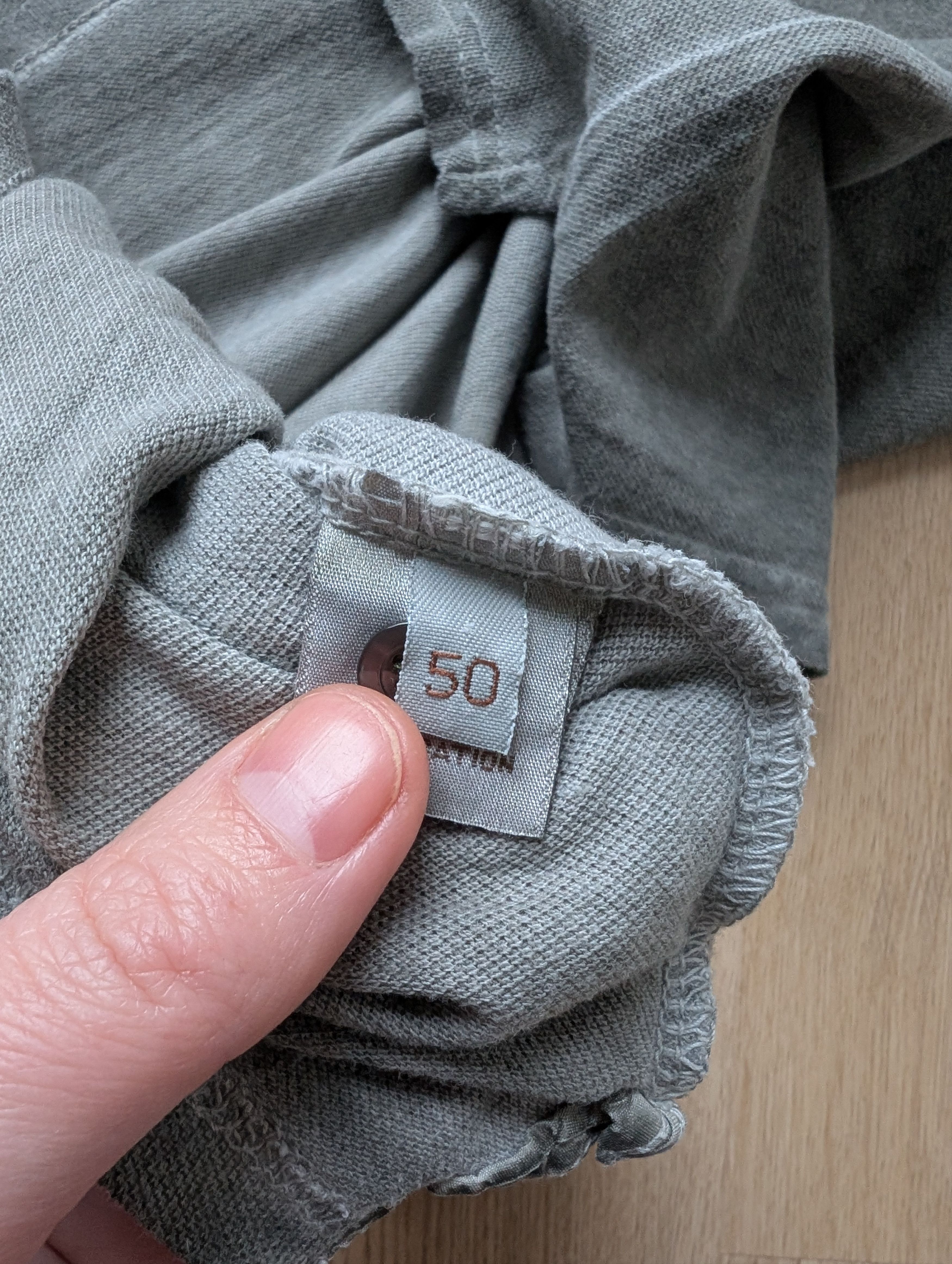 Other Kangra Men's Classic Grey Faded Polo Luxury Shirt Italy Size US L / EU 52-54 / 3 - 7 Thumbnail