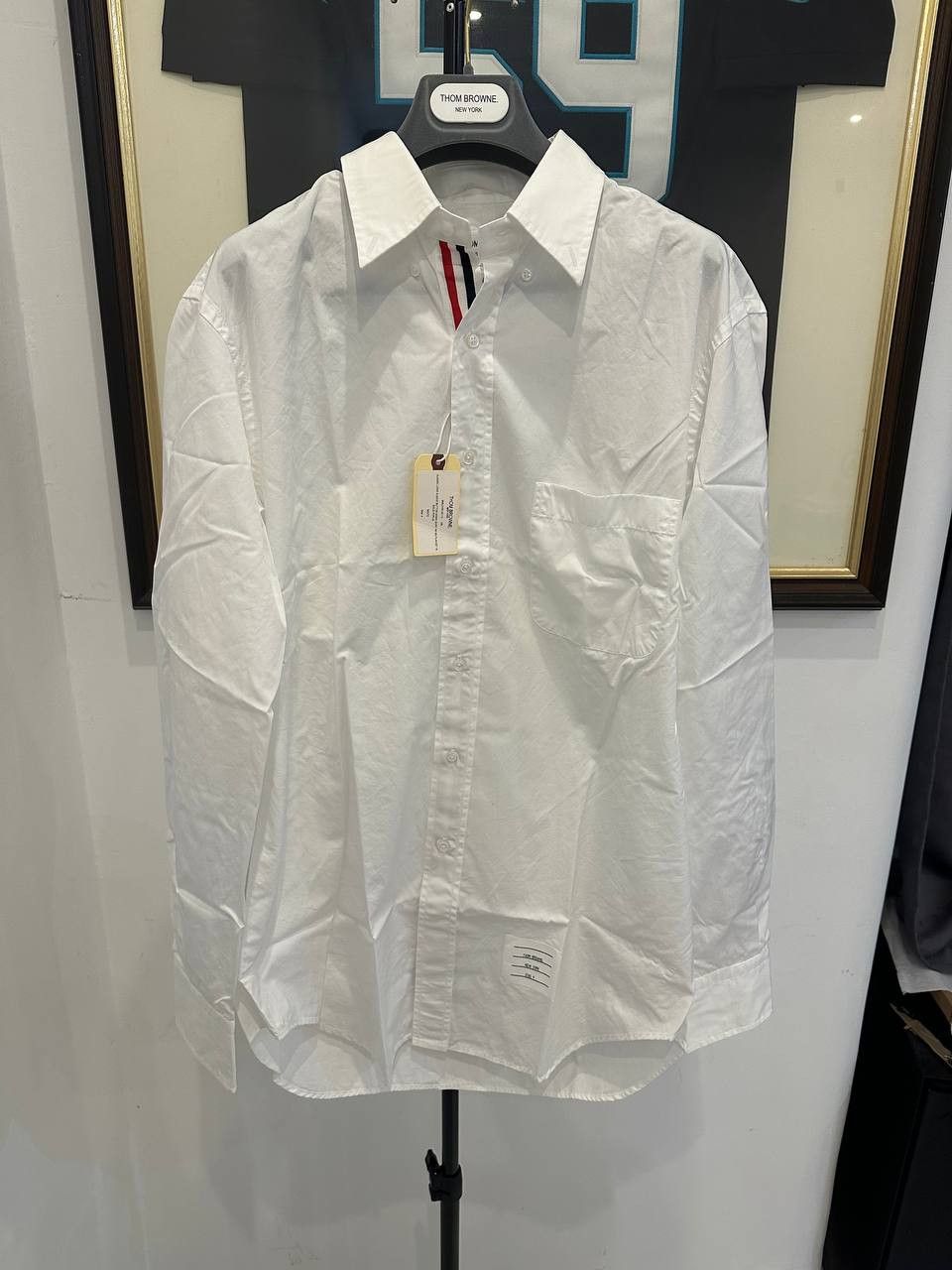 Image of Thom Browne Classic Long Sleeve in White, Men's (Size XL)