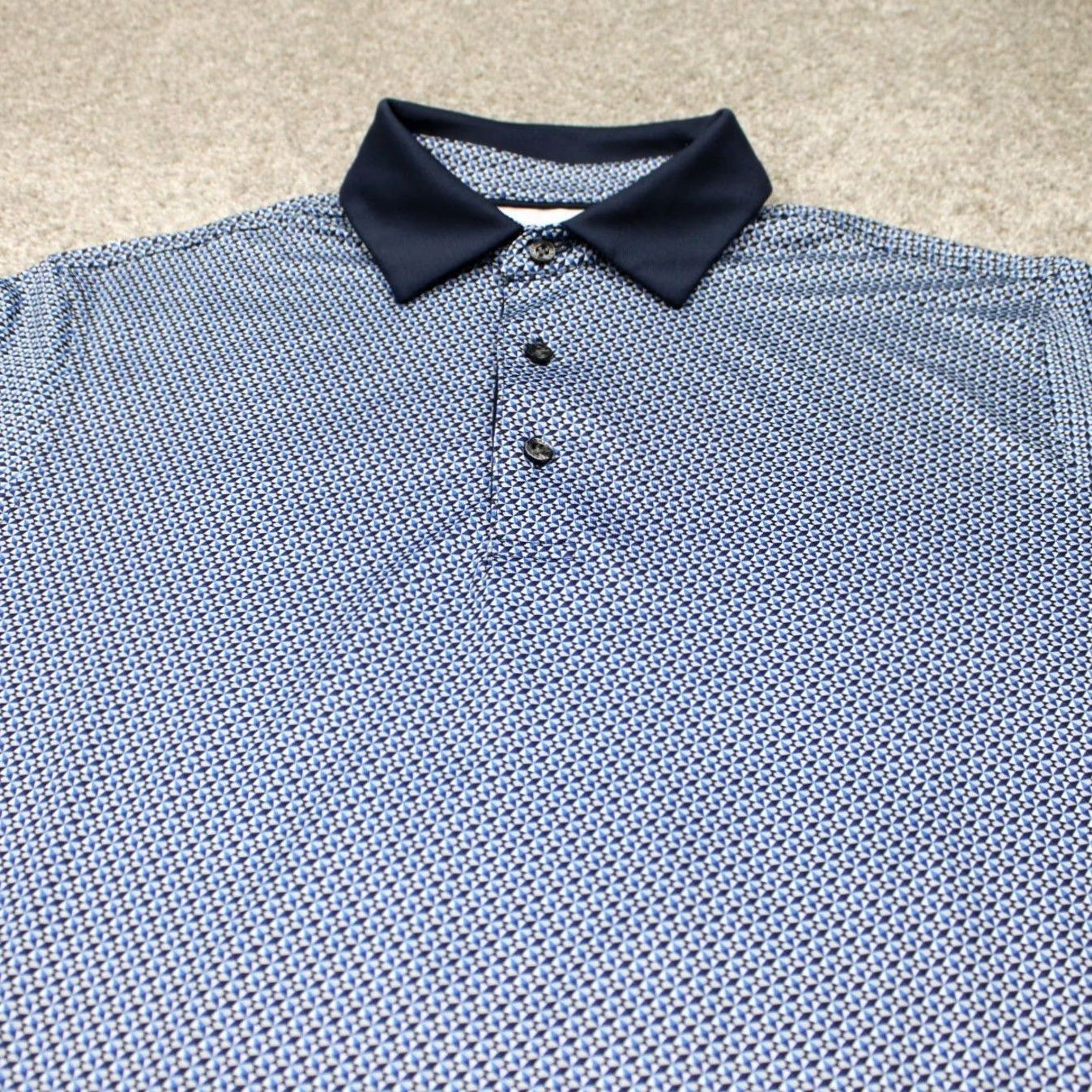 Vintage Maelreg Polo Shirt Mens Small Blue Geometric Stretch S/S Pullover Shirt/Pol o Size US S / EU 44-46 / 1 - 4 Thumbnail