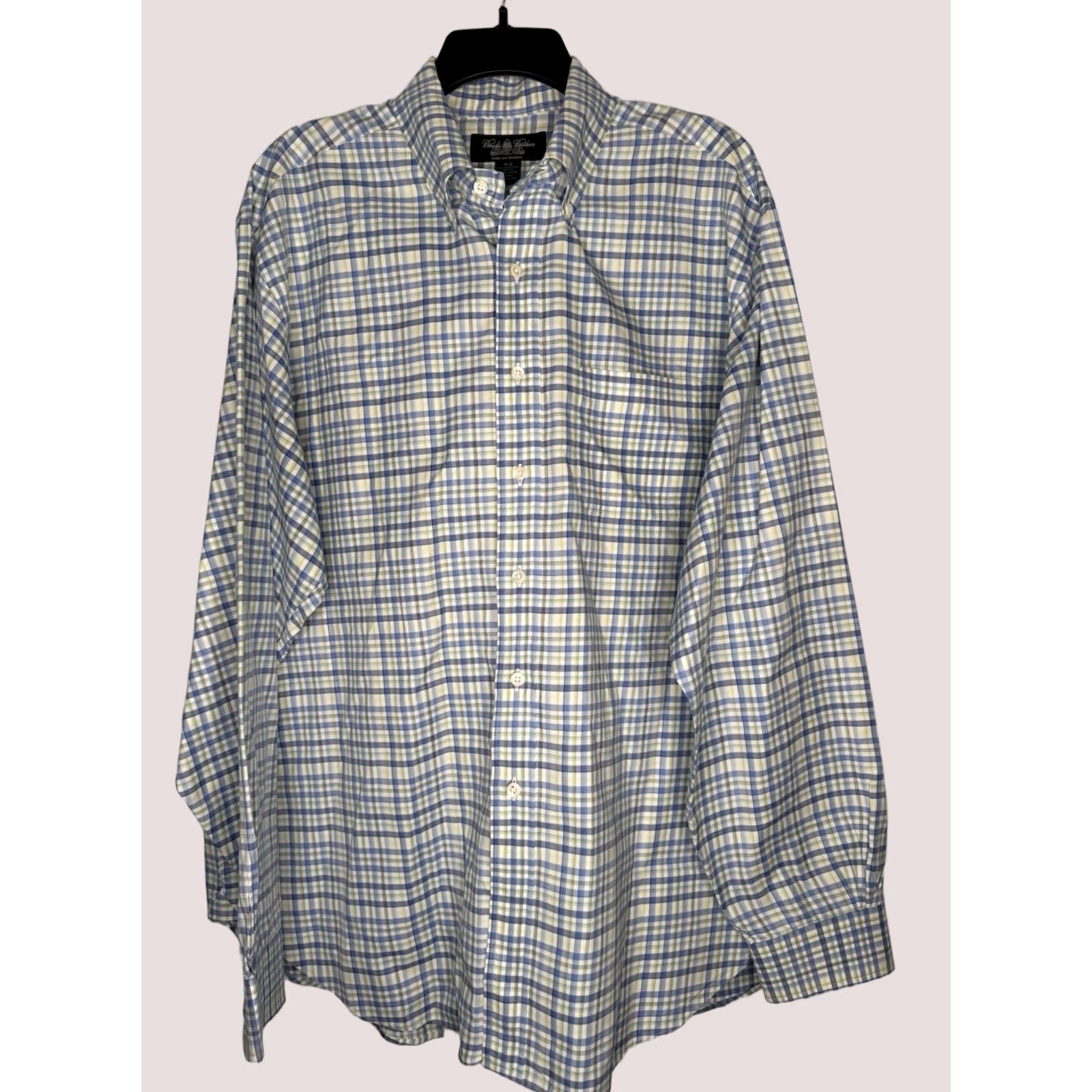 Brooks Brothers Brooks Brothers Country Club Plaid Dress Shirt XL Mens Multicolor Cotton Long Sleeve Button-Up Classic Luxury Italy USA XL/L Size 46R - 1 Thumbnail
