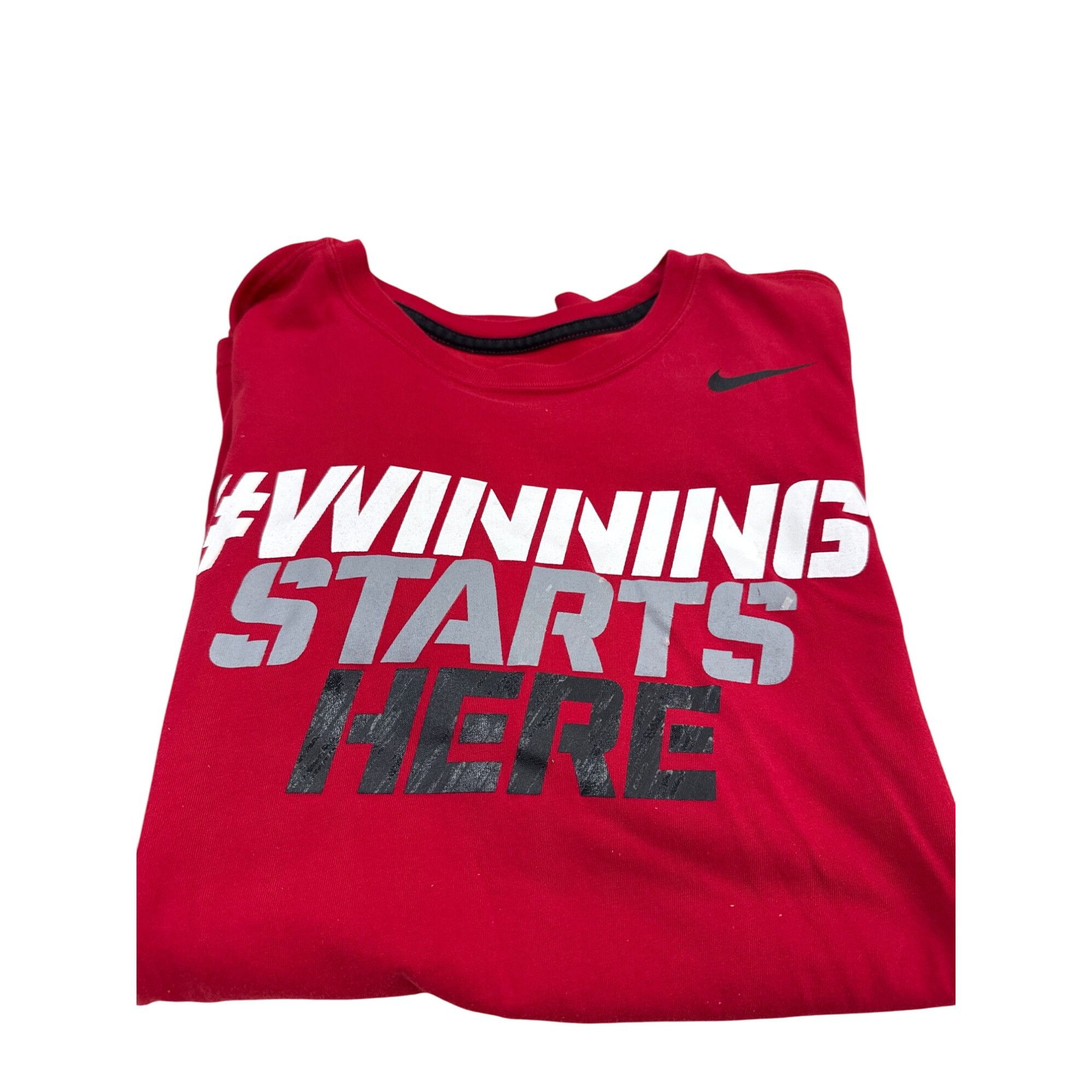 Nike Nike Dri-Fit Red T-Shirt With #Winning Starts Here Graphic M Size US M / EU 48-50 / 2 - 6 Thumbnail