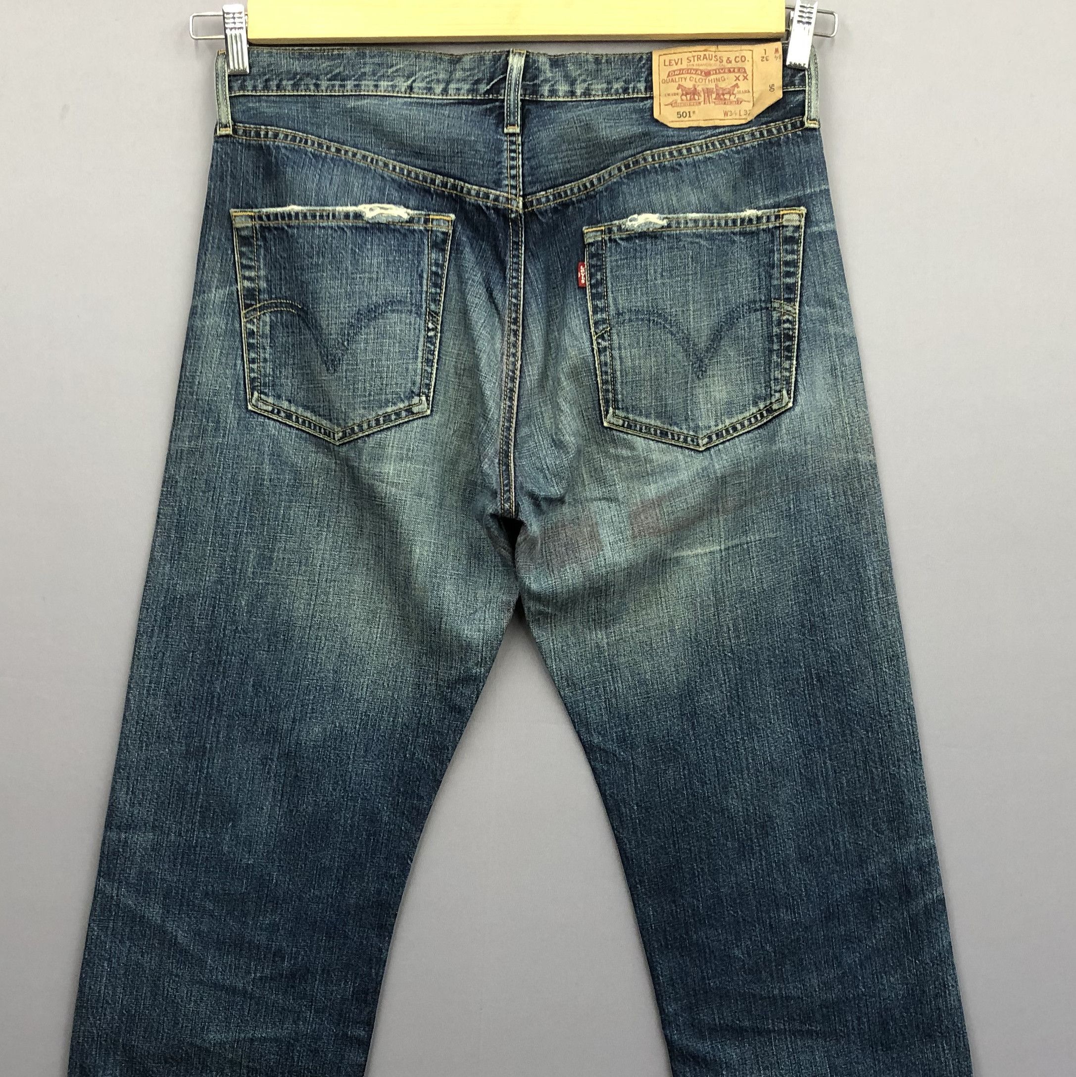 Levi's Vintage 90s Levis 501 Rusty Jeans Levi's Light Wash Denim Size US 36 / EU 52 - 4 Thumbnail