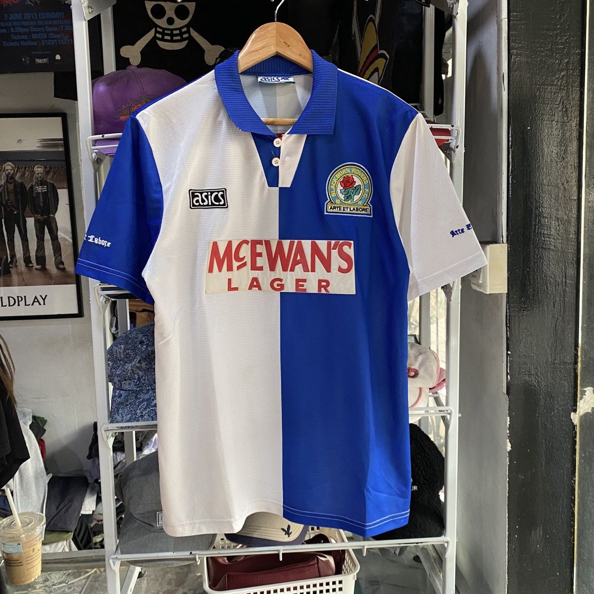 Asics VINTAGE BOOTLEG Blackburn rovers 94/96 jersey shirts Size US L / EU 52-54 / 3 - 1 Thumbnail