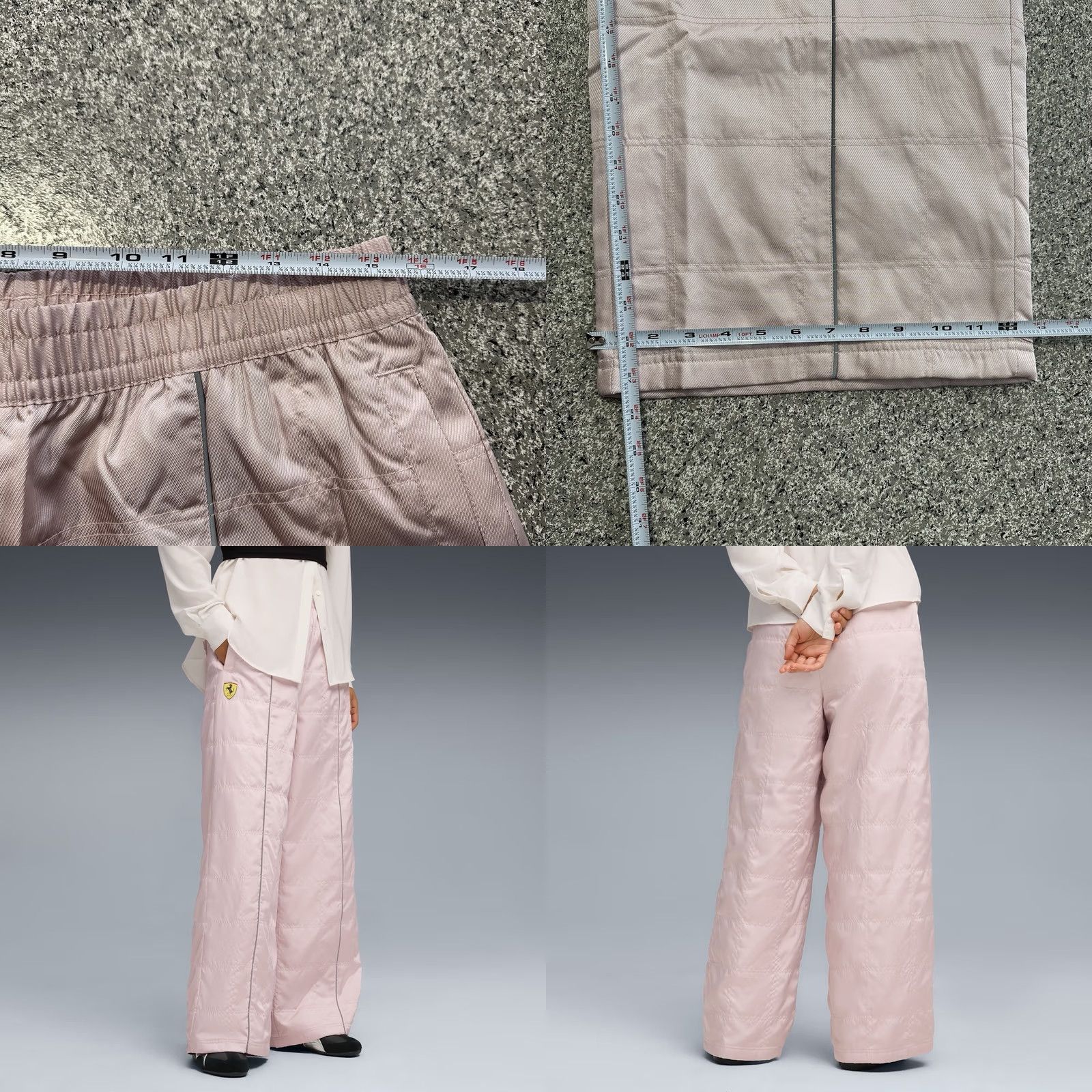 Puma Puma Scuderia Ferrari Premium Wide-Leg Pants Womens L Quilted Pink Mauve 632794 Size 36" / US 14 / IT 50 - 8 Thumbnail