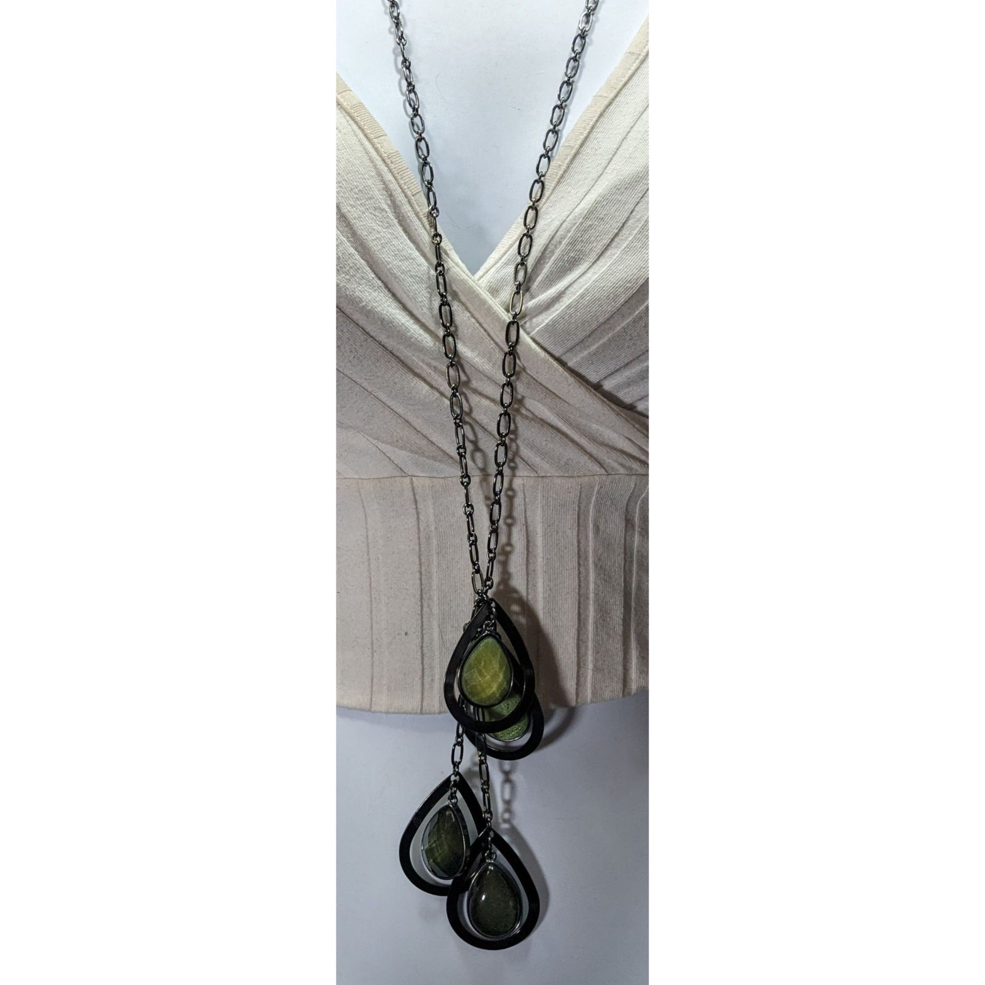 Other NY Collection Green Glass Teardrop Cluster Pendant Necklace Size ONE SIZE - 6 Thumbnail