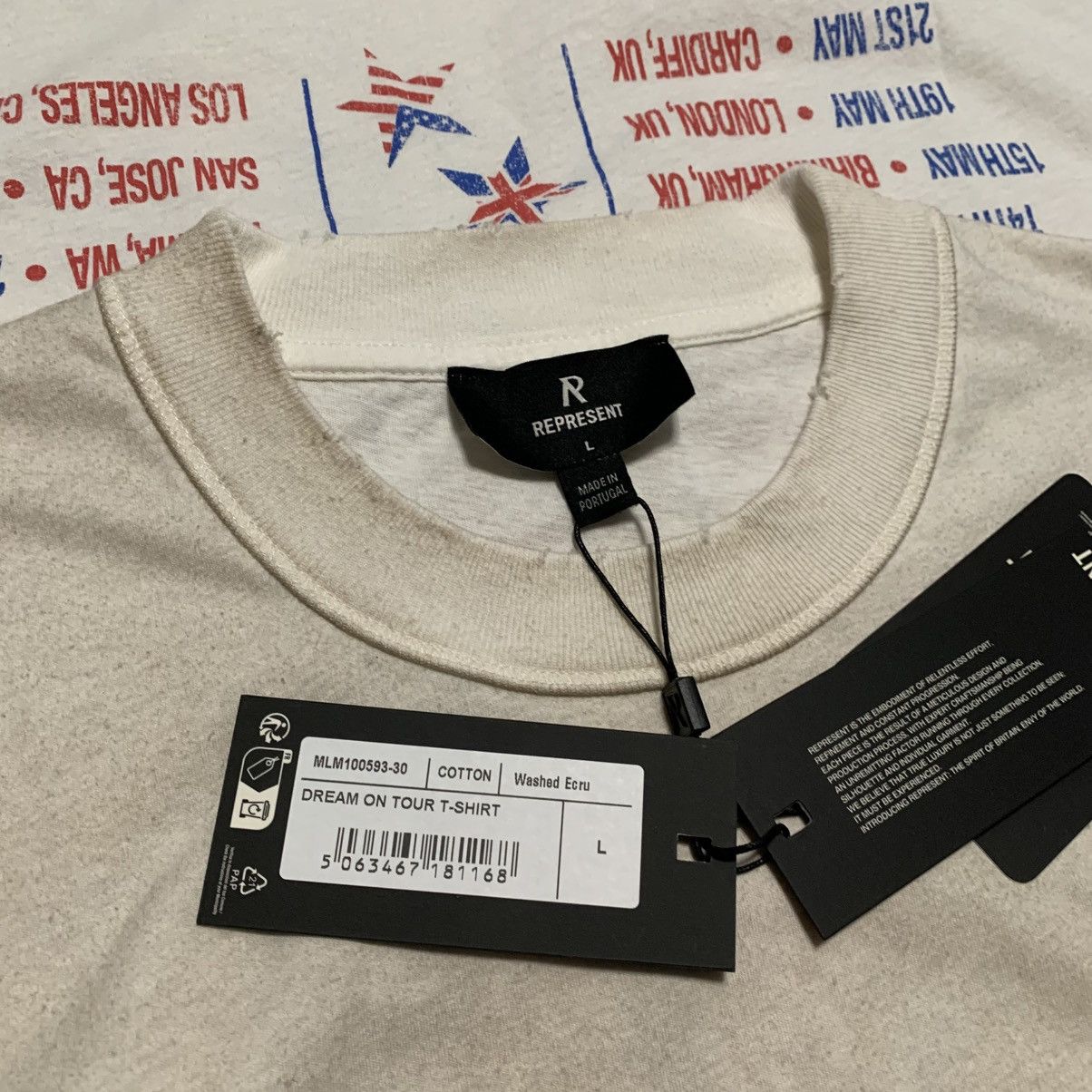 Represent Clo. Represent Large Dream On Tour Washed Ecru White Tee Size US L / EU 52-54 / 3 - 5 Thumbnail