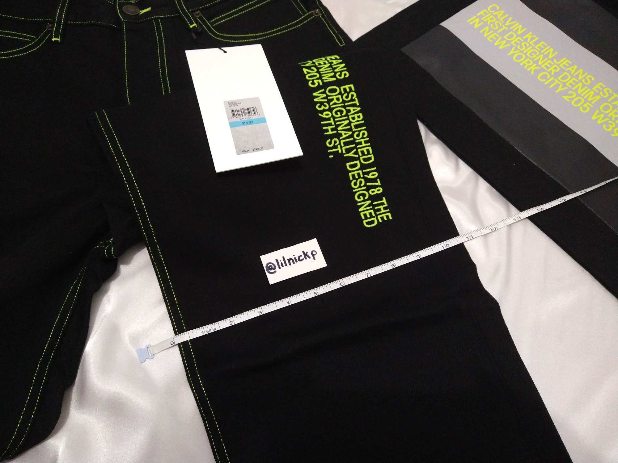Calvin Klein 205W39NYC EST. 1978 Baggy Black Hole Jeans Size US 31 - 10 Thumbnail