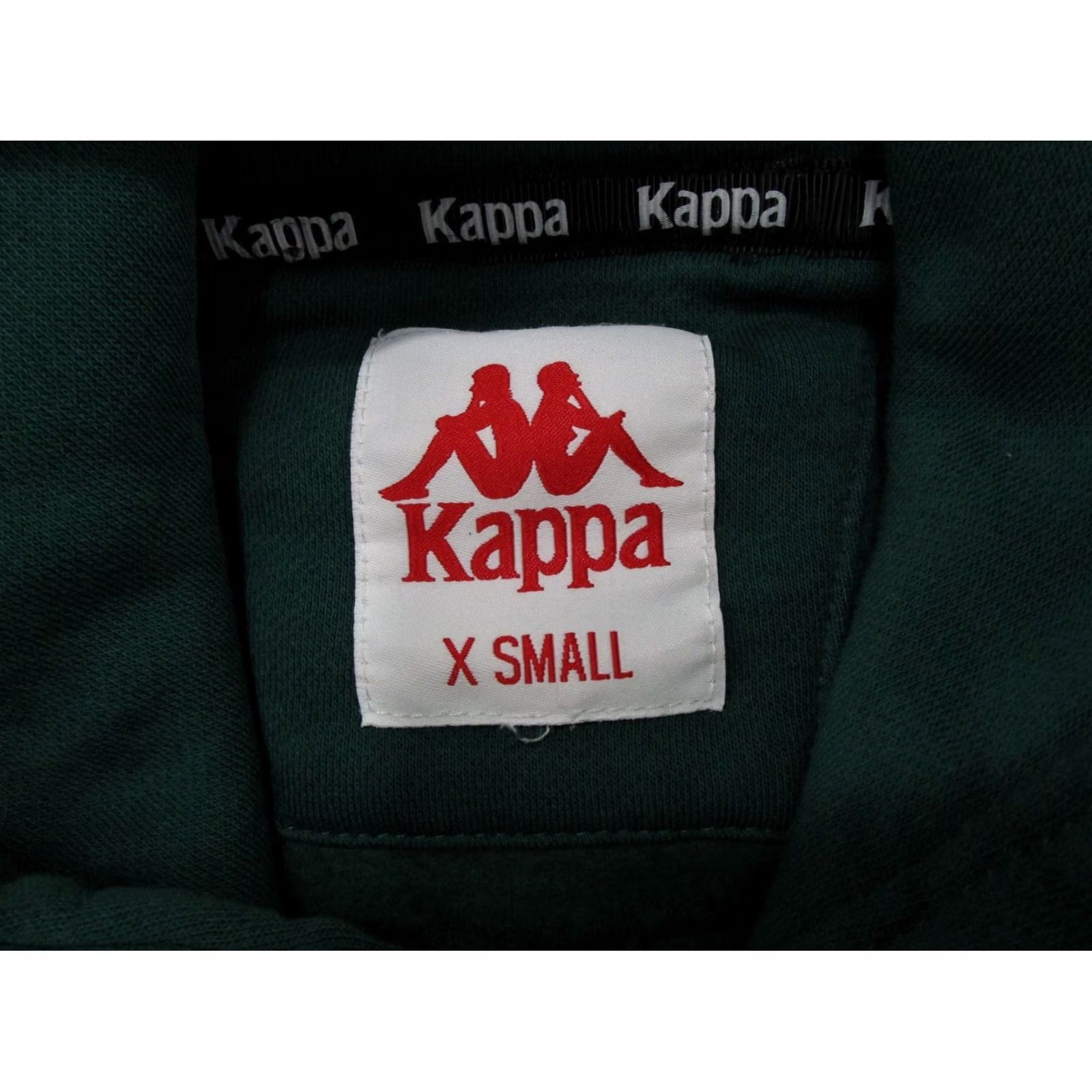 Kappa Kappa Hoodie Mens XS Green Pullover Sweatshirt Hooded Hip Hop Graphic Print Pockets Size US XS / EU 42 / 0 - 4 Thumbnail