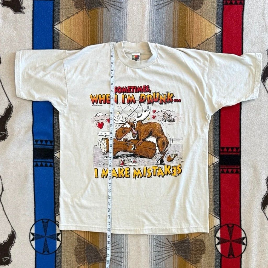 Fruit Of The Loom VINTAGE Drunk Funny Beer Party T-Shirt XL Men 90s Fruit of the Loom Gray Short Sleeve Size US XL / EU 56 / 4 - 5 Thumbnail