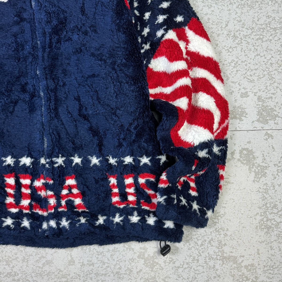 Japanese Brand 💥Black Mountain USA Flag Matted Fleece Nice Jacket Size US S / EU 44-46 / 1 - 4 Thumbnail