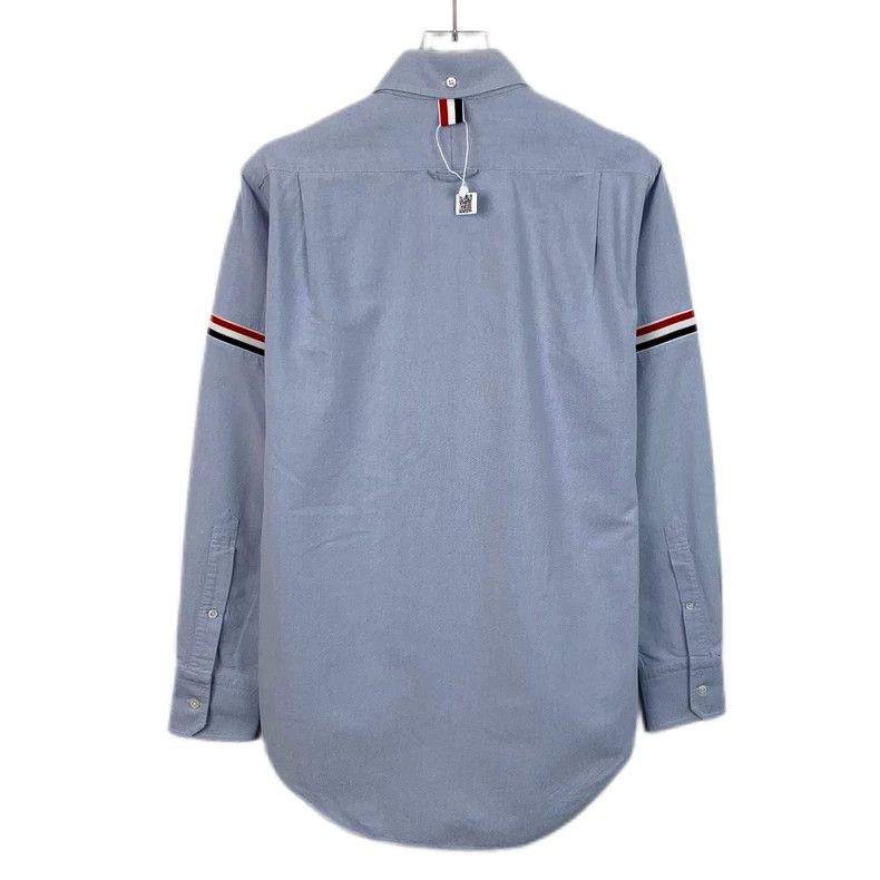 Thom Browne Thom Browne Blue striped cotton lapel single-breasted long- Size US S / EU 44-46 / 1 - 2 Thumbnail