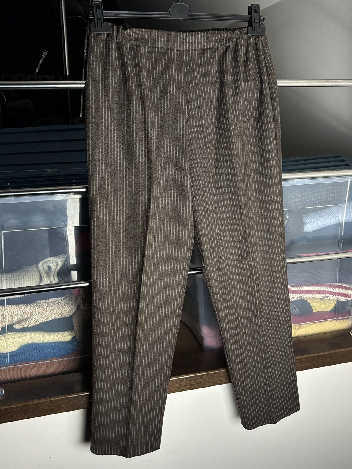 Marina Rinaldi Marina Rinaldi wool blend striped vintage luxury pants Size 34" / US 12 / IT 48 - 2 Thumbnail