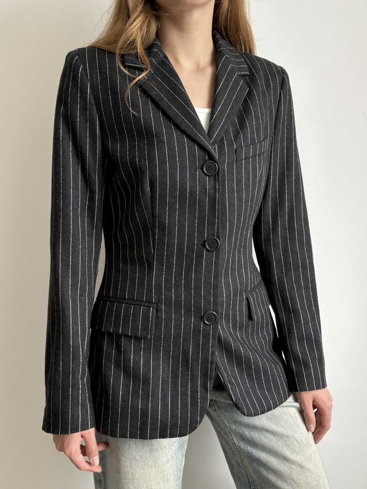 Jean Paul Gaultier Jean Paul Gaultier Jeans Tailored Blazer Striped Wool Denim Size M / US 6-8 / IT 42-44 - 5 Thumbnail