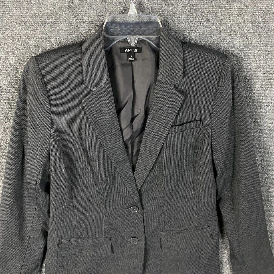 Apt. 9 Apt 9 Blazer Women's Size 6 Gray Polyester Blend 2 Buttons Size M / US 6-8 / IT 42-44 - 2 Thumbnail