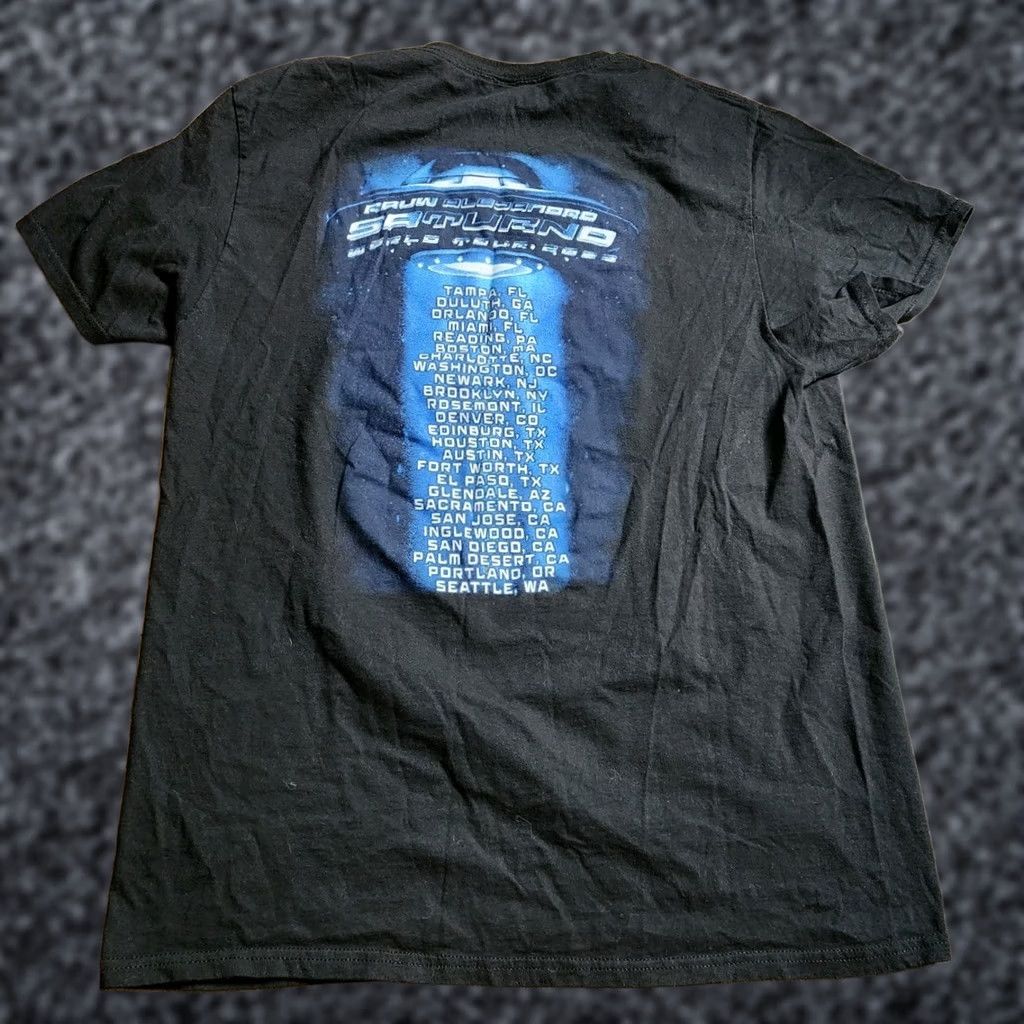 Fruit Of The Loom Rauw Alejandro T Shirt Black Short Sleeve Crew Neck 2023 Saturno World Tour Double-Sided Fruit of the Loom Mens L Merch Shirt Size US L / EU 52-54 / 3 - 1 Thumbnail