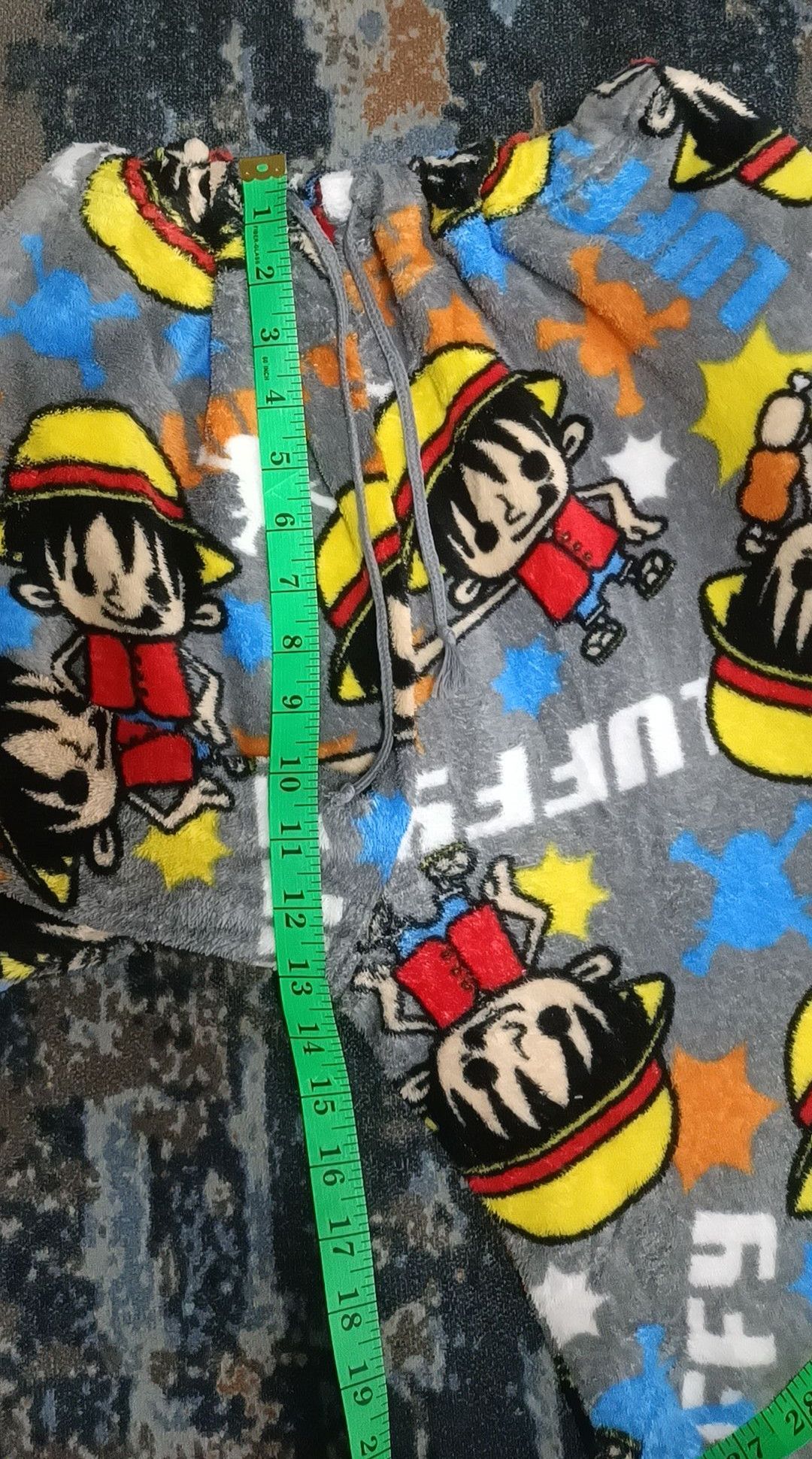 One Piece One Piece D Luffy Over Print Fleece Pants Size US 37 - 10 Thumbnail
