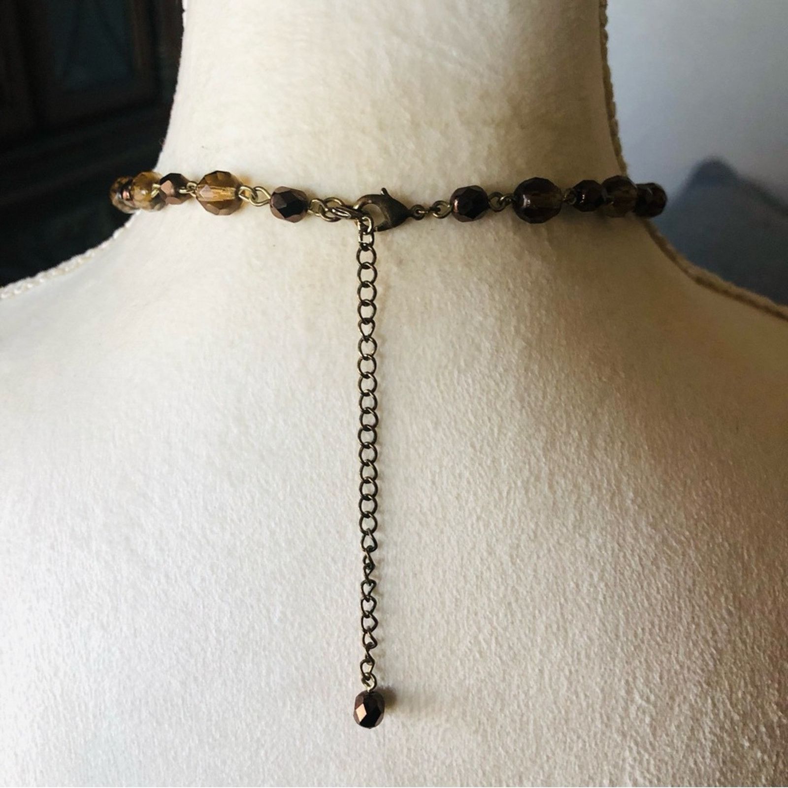 Vintage Vintage Avon brown topaz elegant chandelier style necklace Size ONE SIZE - 7 Thumbnail