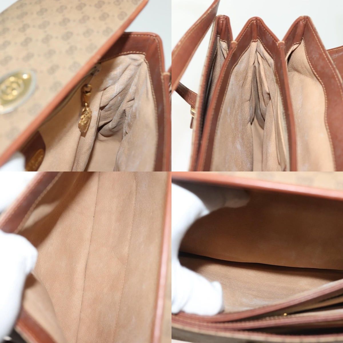 Gucci GUCCI Micro GG Supreme Handbag Pvc Beige Gold 000 46 000 46 Size ONE SIZE - 12 Thumbnail
