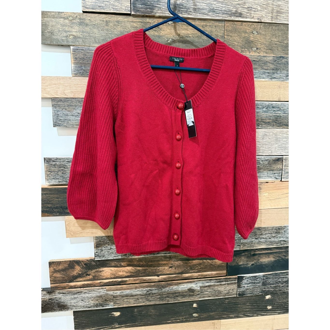 Other Talbots NWT Red Button Down Sweater Cardigan 3/4 Puffy Sleev Size S / US 4 / IT 40 - 1 Thumbnail