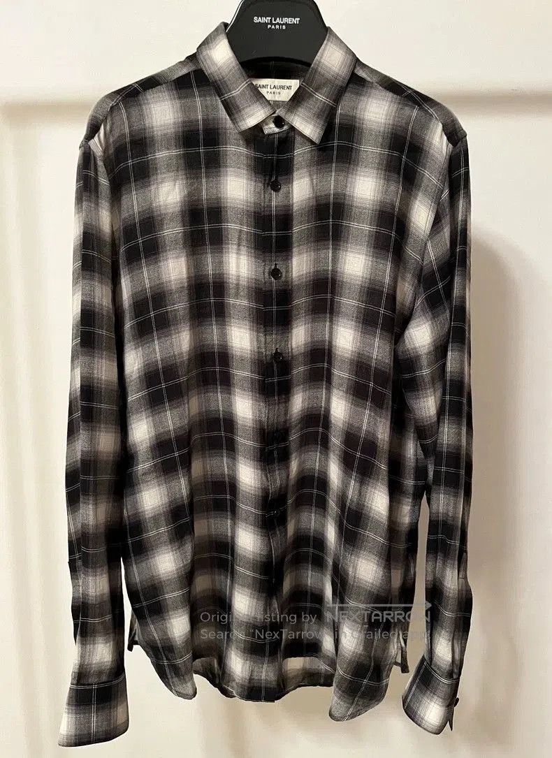 Saint Laurent Paris Saint Laurent Hedi Plaid Wool Shirt. Size US XL / EU 56 / 4 - 1 Thumbnail