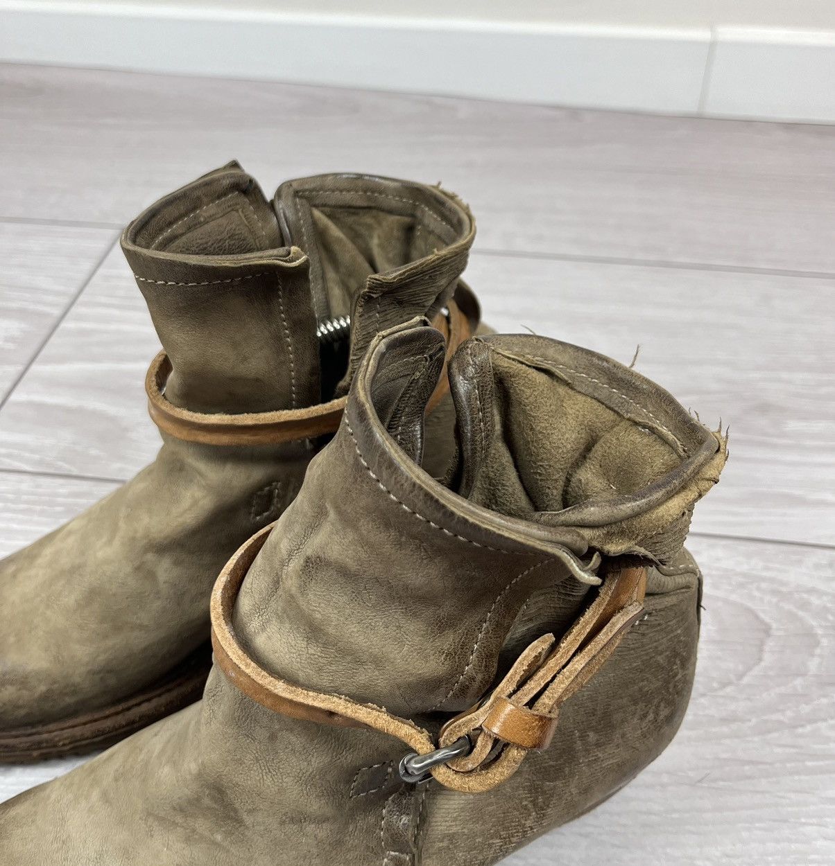 A.S.98 A.S. 98 Airsteps Avante Garde Beige Leather Heel Boots Size US 8 / IT 38 - 8 Thumbnail