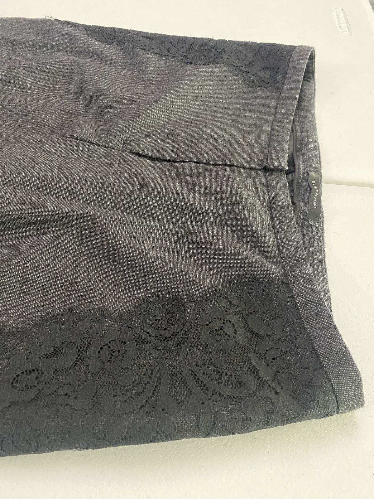 Elie Tahari Elie Tahari Women's Asphalt Black Wool Black Laced Side Pant Size 30" / US 8 / IT 44 - 13 Thumbnail