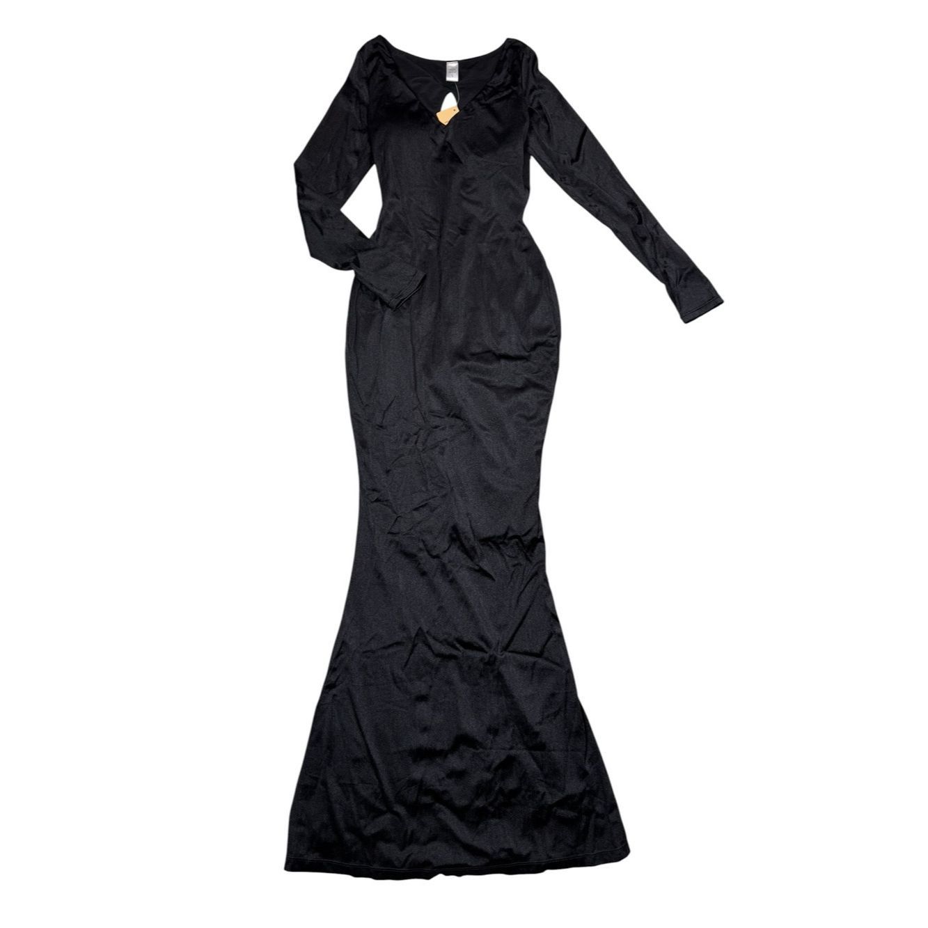 Other NWT New Popilush Shapewear Long Sleeve V-Neck Maxi Black Dr Size S / US 4 / IT 40 - 4 Thumbnail