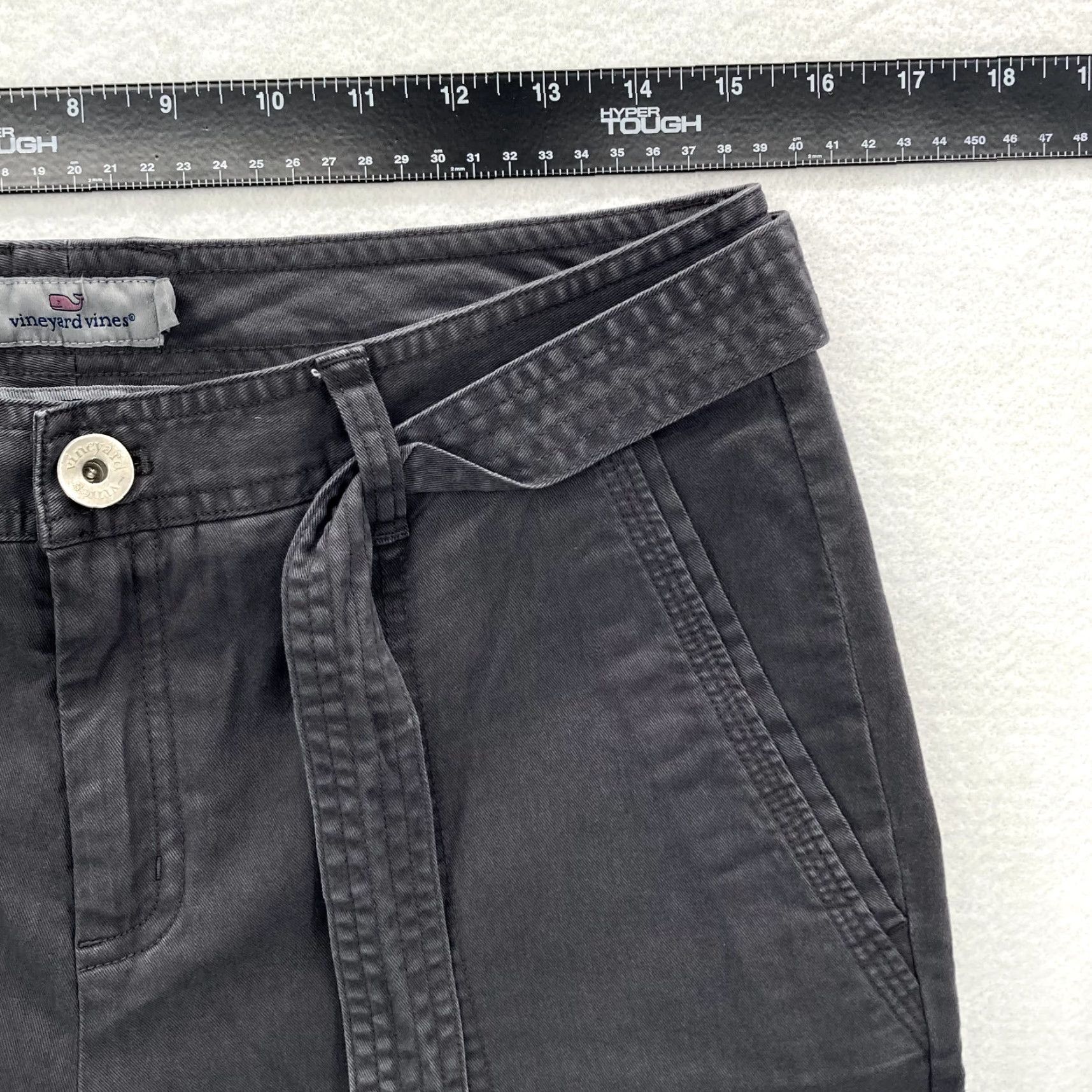 Vineyard Vines Vineyard Vines Pants Womens 8 Dark Gray Skinny Belted Mid Rise Stretch Size 30" / US 8 / IT 44 - 5 Thumbnail