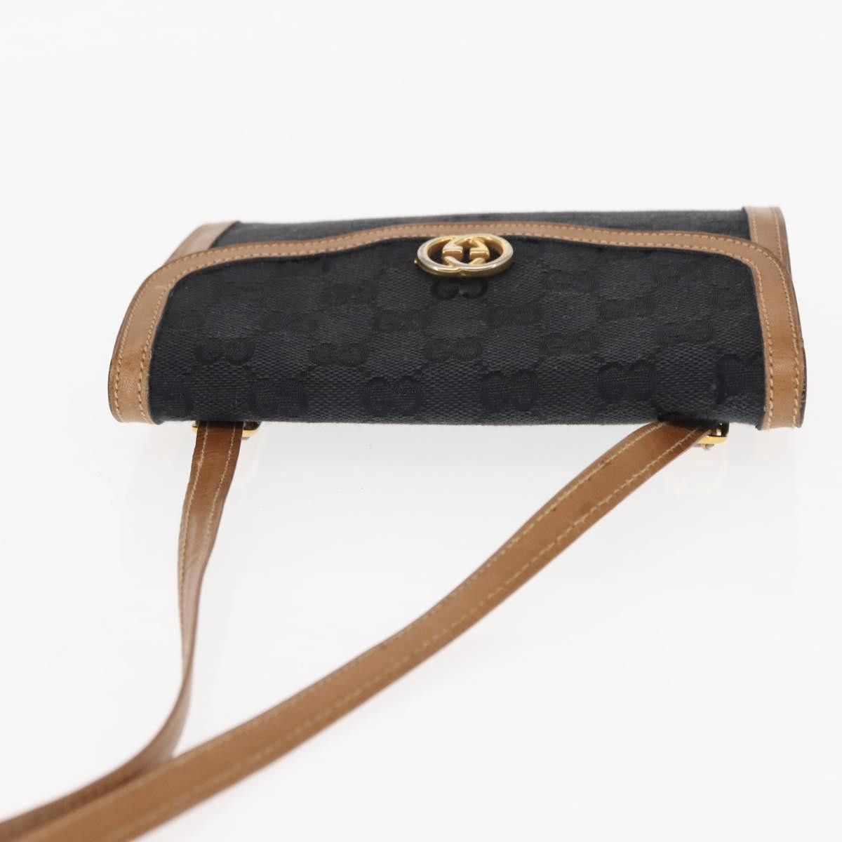 Gucci GUCCI GG Canvas Shoulder Bag Canvas Black Brown Size ONE SIZE - 6 Thumbnail