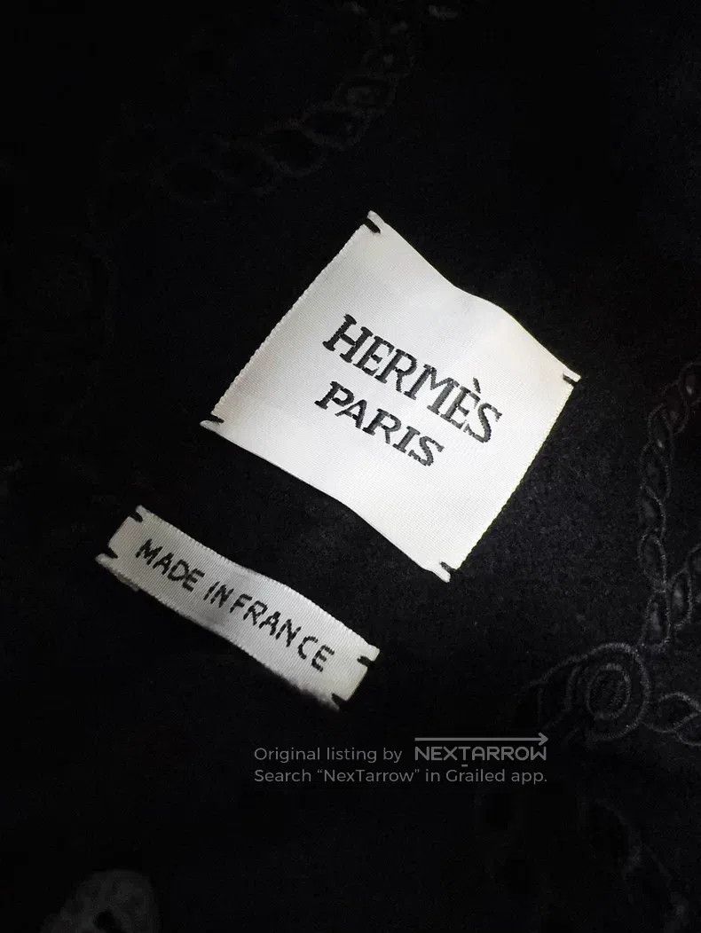 Hermes Hermes Black lace-up embroidered cashmere coat Size XS / US 0-2 / IT 36-38 - 7 Thumbnail