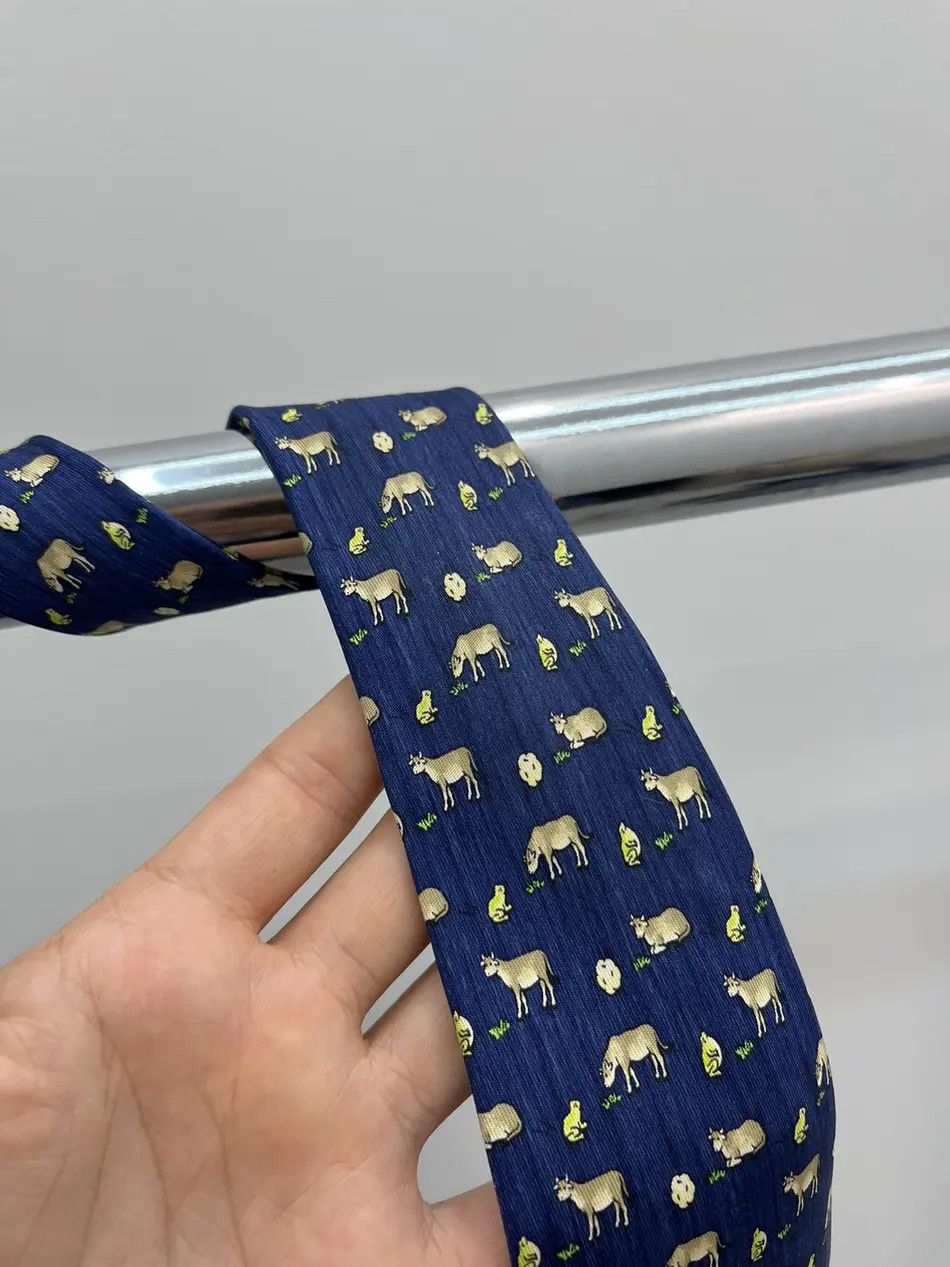 Hermes Hermes Cow Frog Silk Tie Size ONE SIZE - 6 Thumbnail