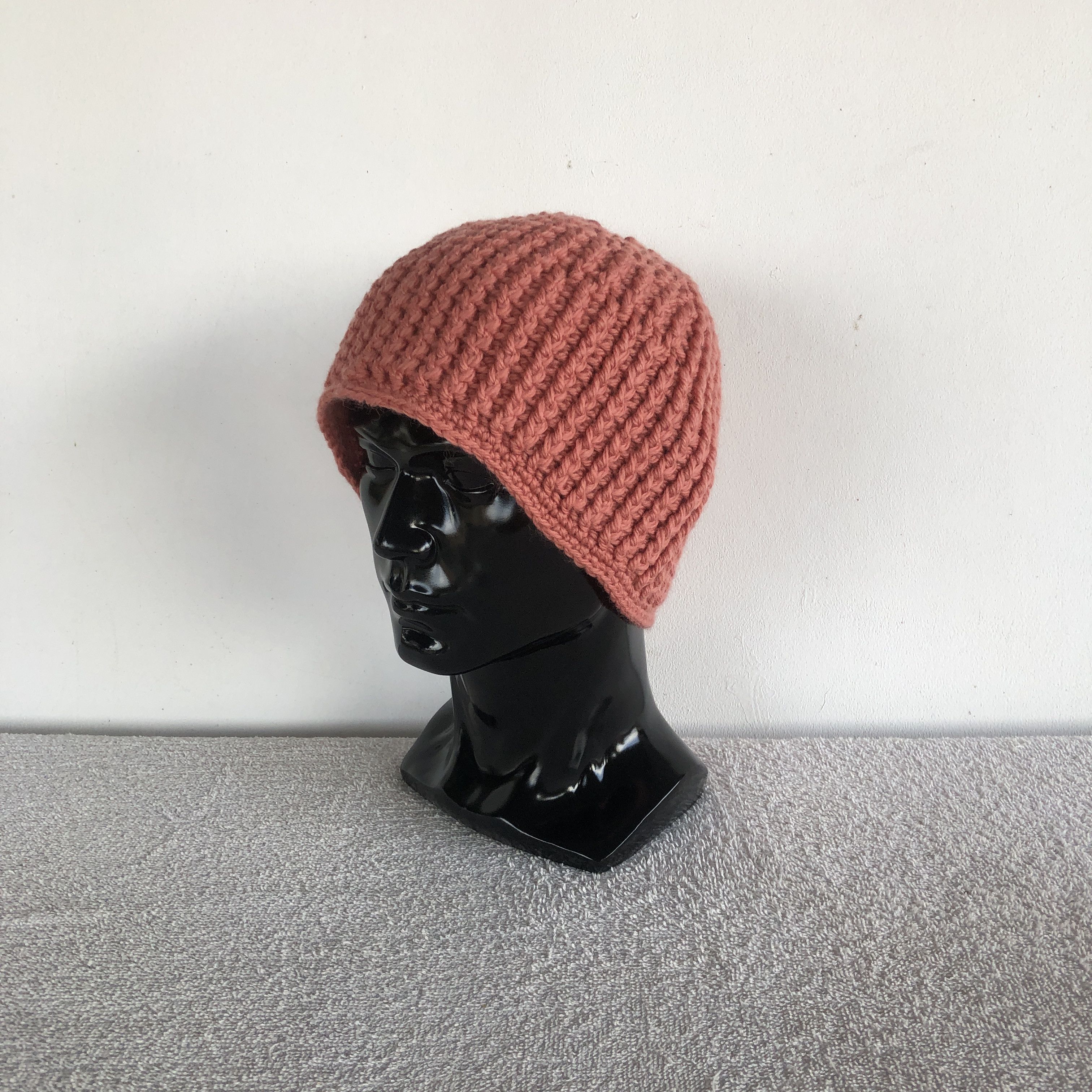 Japanese Brand Vintage 90s Cable Knit Beanie Slouchy Crochet Snow Caps Hats Size ONE SIZE - 1 Thumbnail