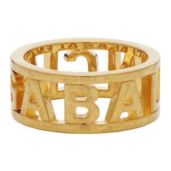 Balenciaga o1bcso1str1024 Size: S / Logo Bracelet in Gold Size ONE SIZE - 1 Thumbnail