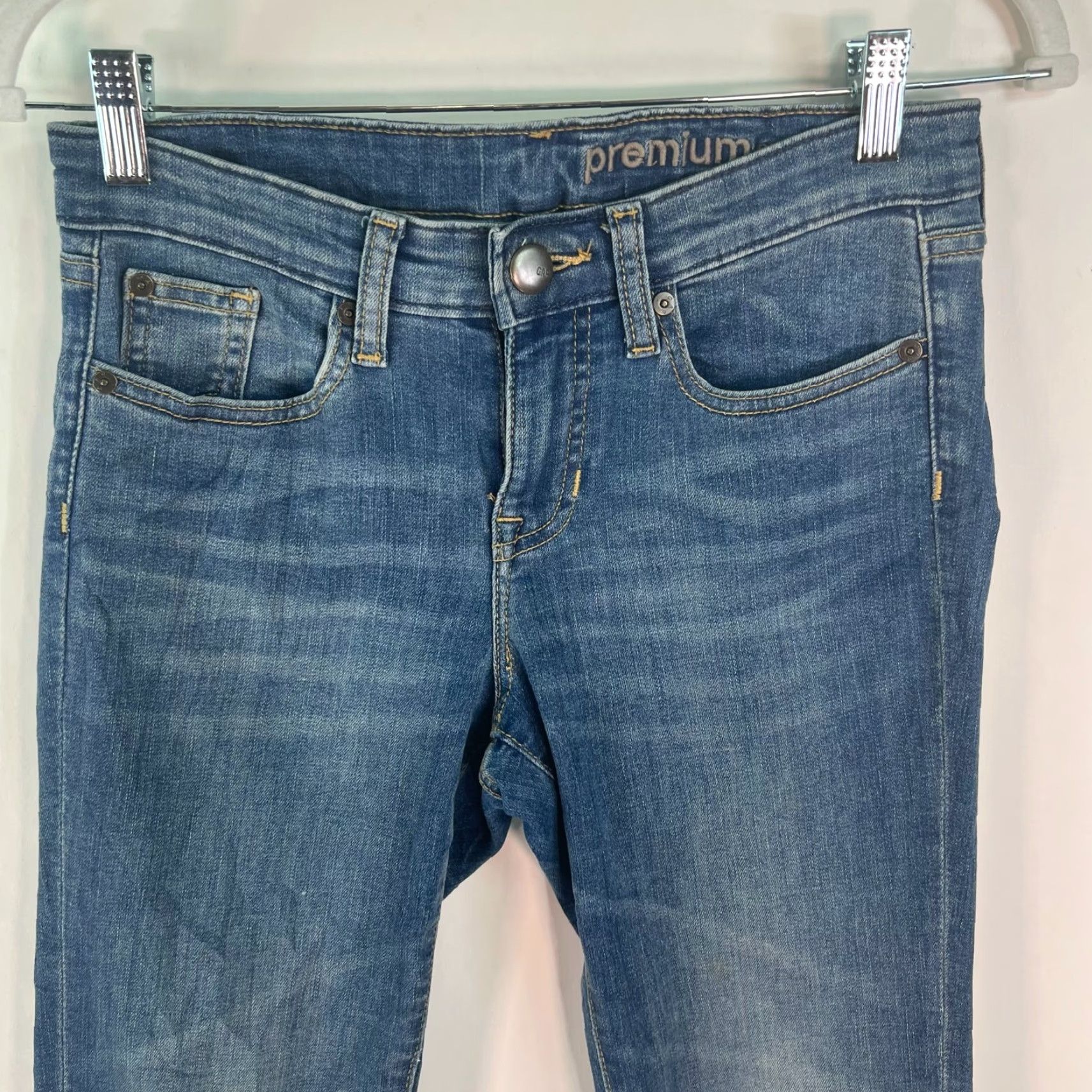 Gap Gap Womens Super Skinny Straight Leg Premium Blue Denim Jeans Size 4/27 28X27 Size 27" / US 4 / IT 40 - 2 Thumbnail