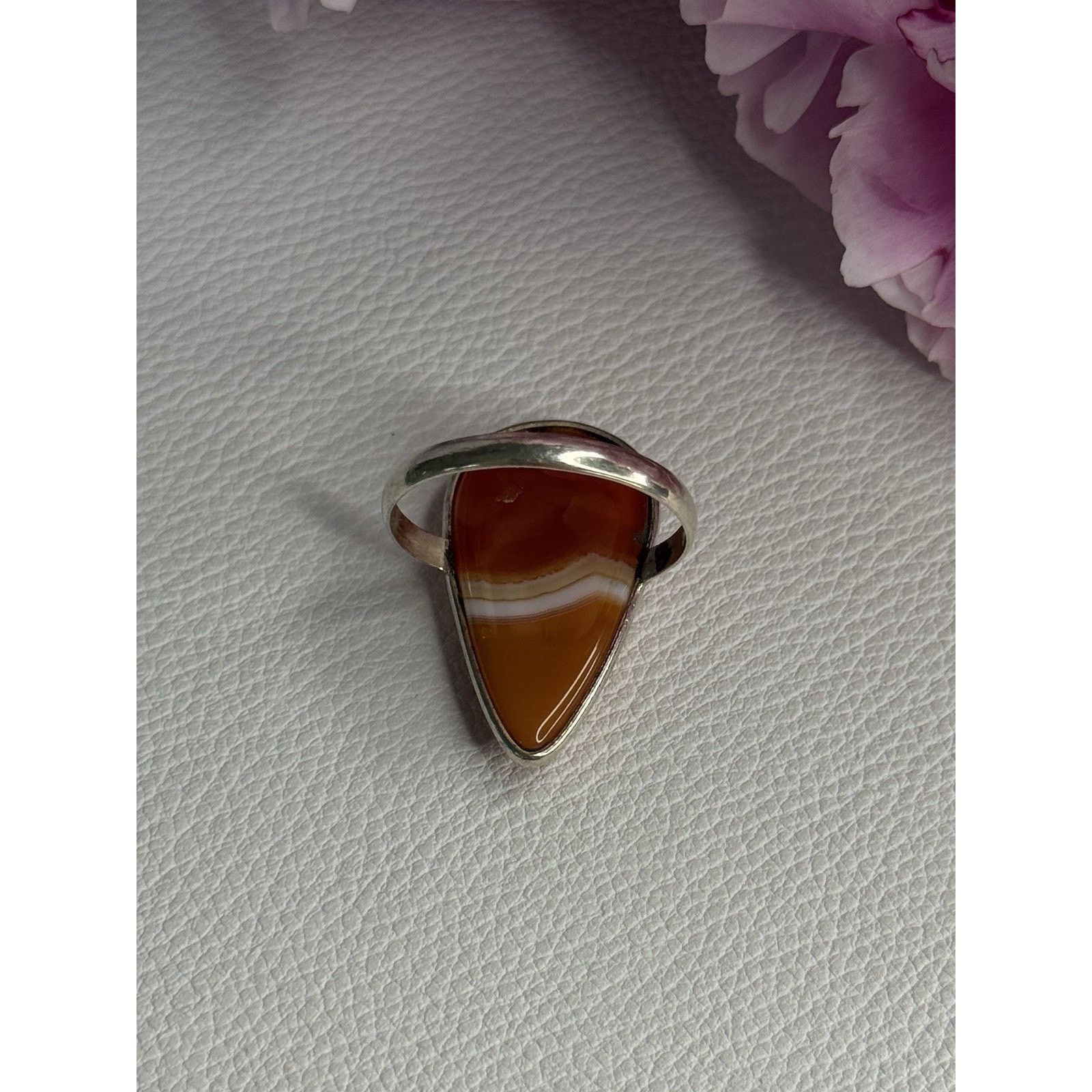 Jewelry 925 STERLING SILVER AGATE RING SIZE 7.5 Size ONE SIZE - 6 Thumbnail