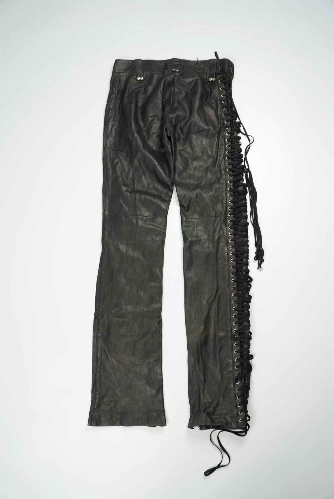 Dolce & Gabbana Dolce & Gabbana Archive Bondage Lace-Up Leather Pants Size 27" / US 4 / IT 40 - 2 Thumbnail