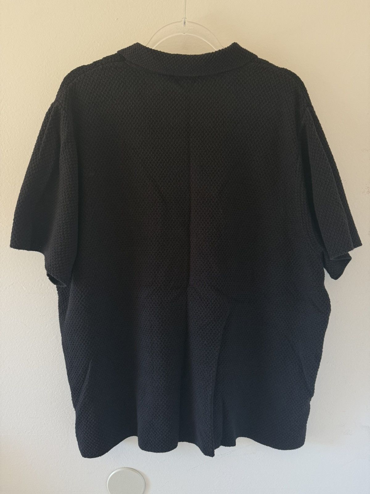 Onia onia Men's Black Cotton Textured Camp Shirt Size US XL / EU 56 / 4 - 2 Thumbnail