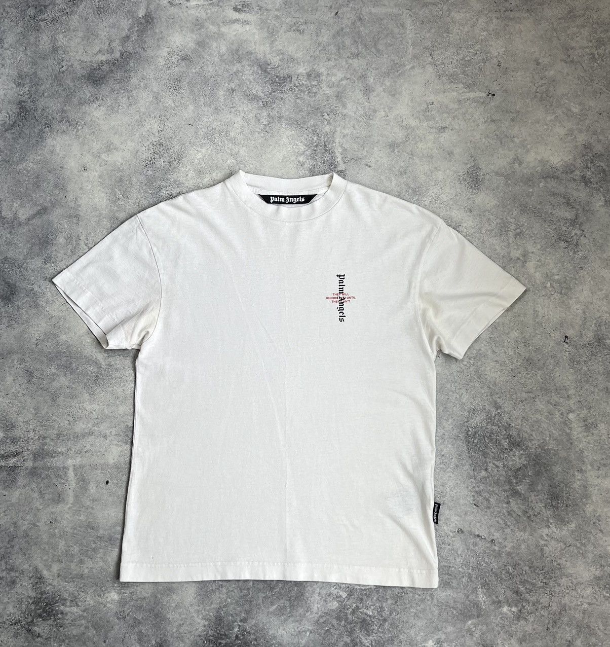 Palm Angels Palm angels white statement logo tee Size US S / EU 44-46 / 1 - 1 Thumbnail