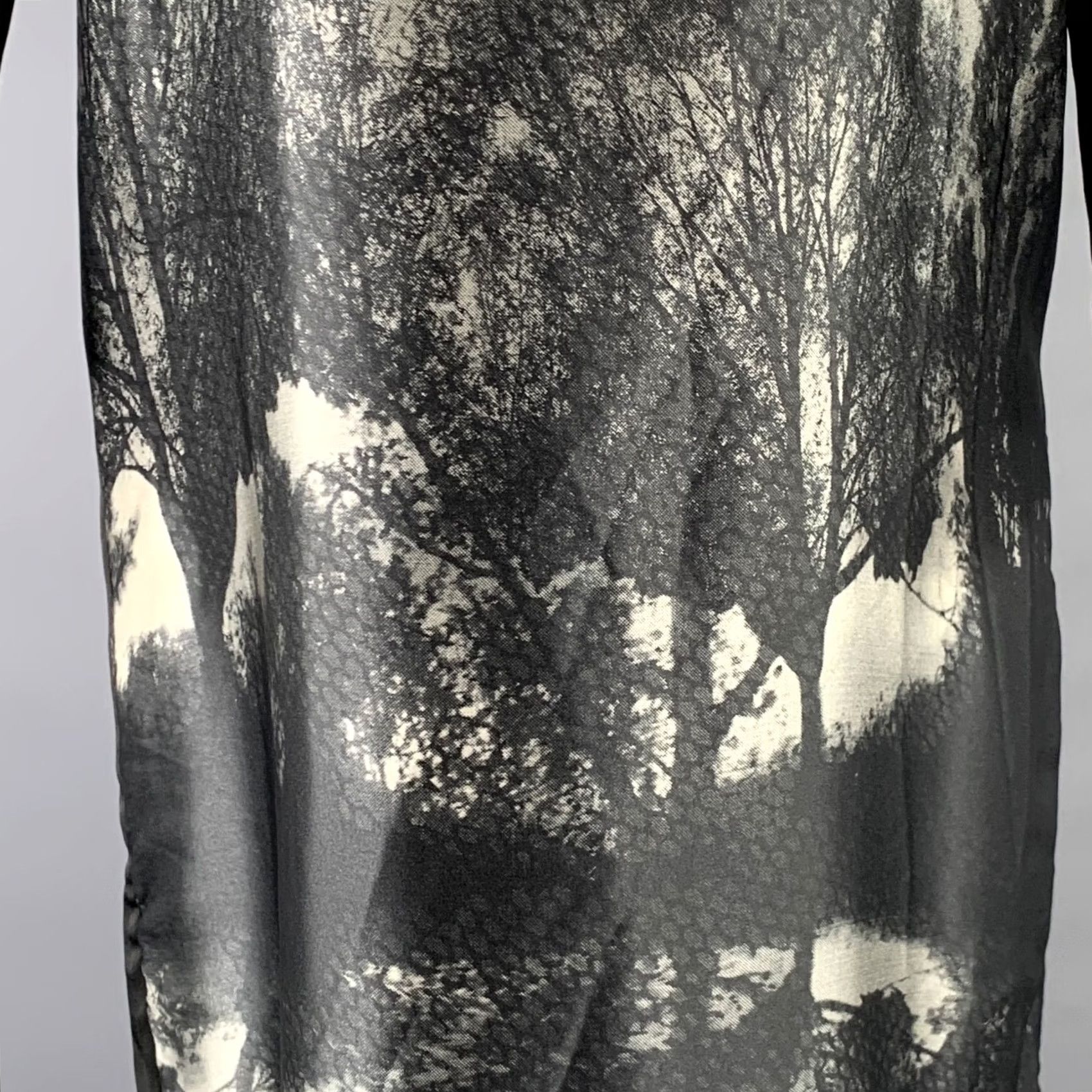 Stella McCartney STELLA McCARTNEY Shirt dress Black White Silk Landscape Knee-Length 4 Womens Size S / US 4 / IT 40 - 2 Thumbnail