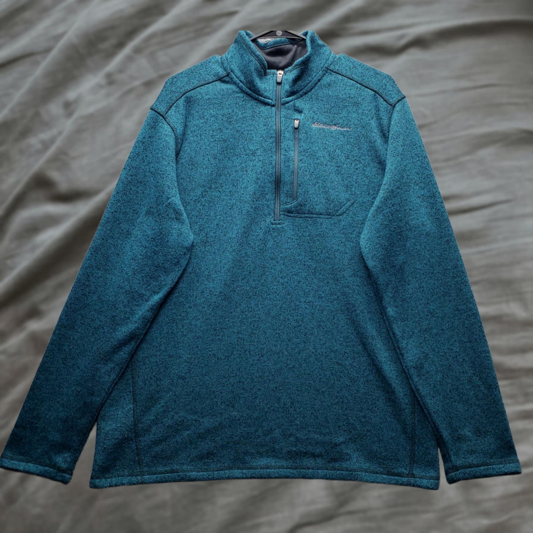 Eddie Bauer Eddie Bauer Better Sweater Mens L Teal Fleece Lined Athletic Mock Neck 1/4 Zip Size US L / EU 52-54 / 3 - 1 Thumbnail