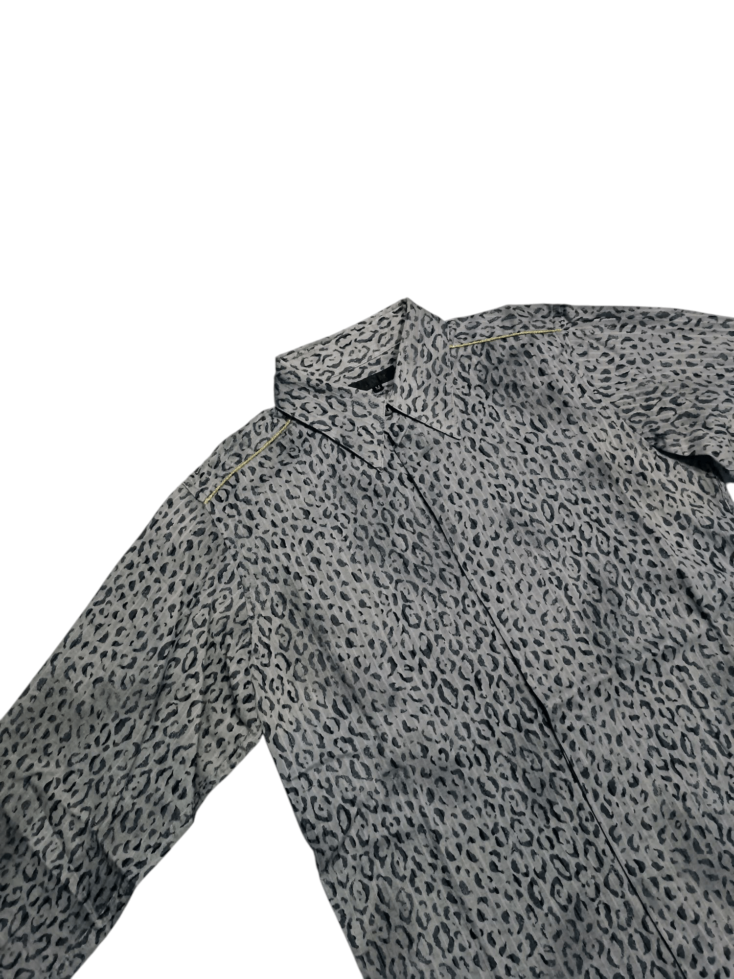 Japanese Brand Grey Leopard Print Long Sleeve Shirt Size US M / EU 48-50 / 2 - 2 Thumbnail