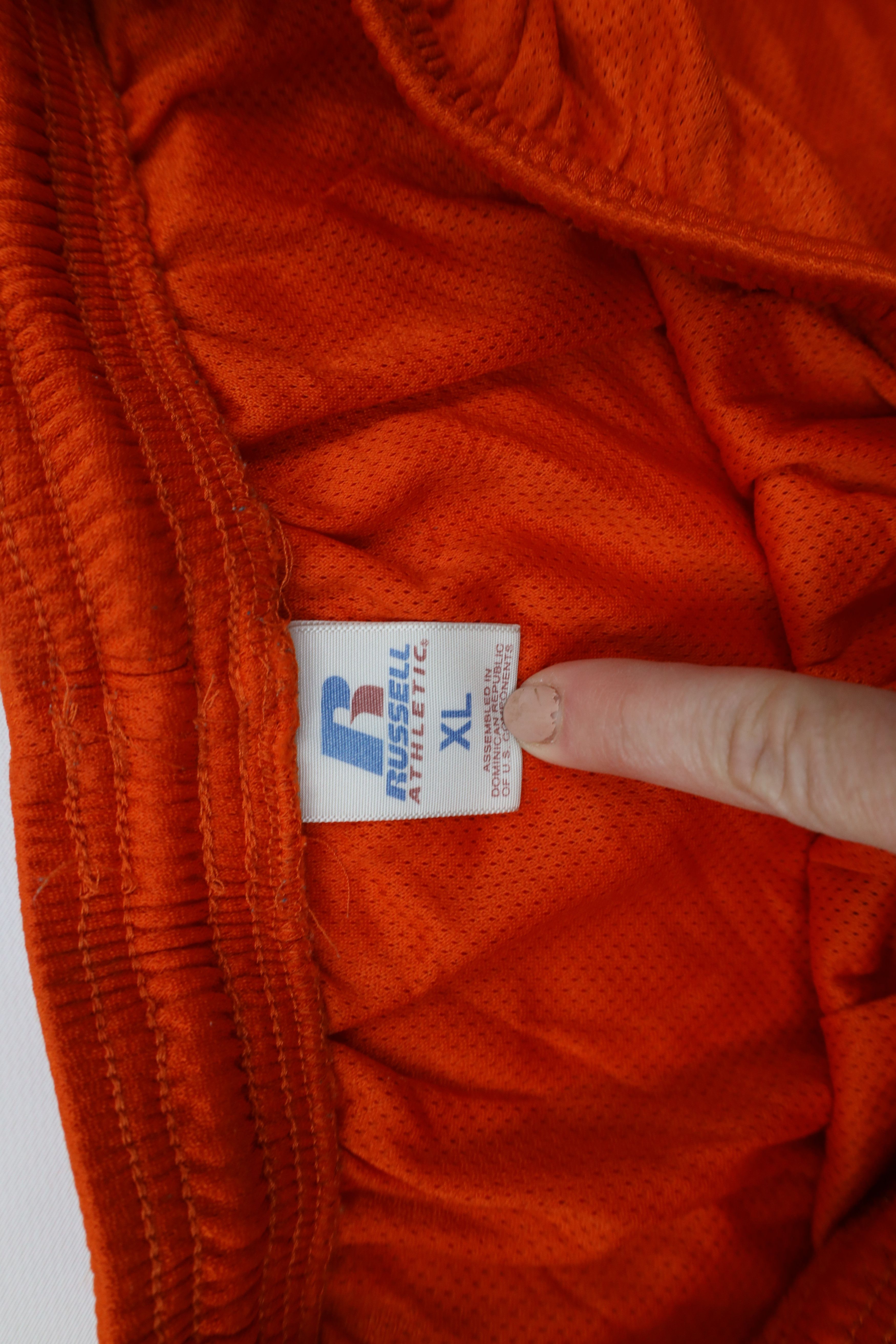 Russell Athletic × Vintage Vintage 90s Russell Athletic Above Knee Shorts Orange Nylon Size US 36 / EU 52 - 6 Thumbnail