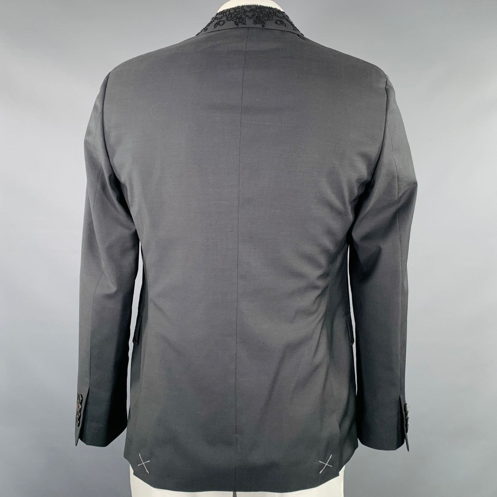 Etro Size 42 Giacche Black Beaded Wool Notch Lapel Sport Coat Size 42R - 4 Thumbnail