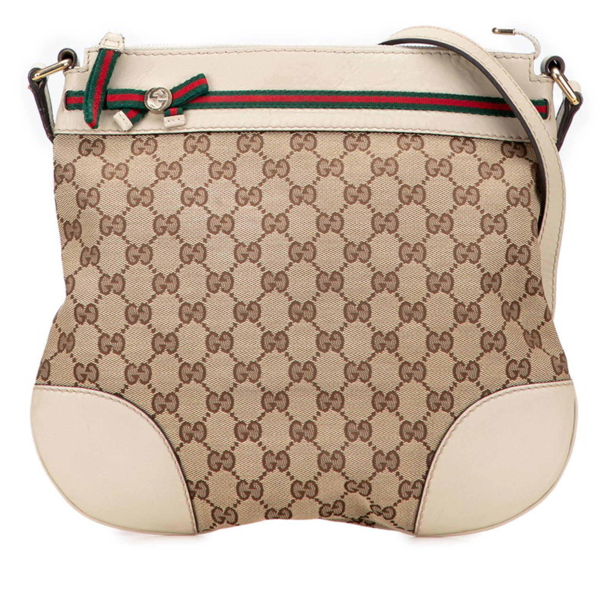 Gucci GG Canvas Mayfair Shoulder Bag 257065 Beige and Leather Women's GUCCI