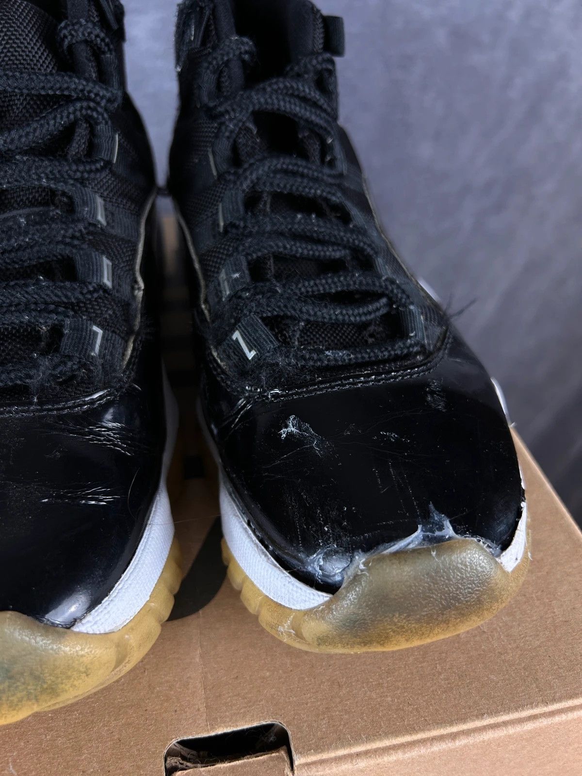 Jordan Brand Nike Air Jordan 11 Jubilee black pantent leather basketball Size US 6 / EU 39 - 6 Thumbnail