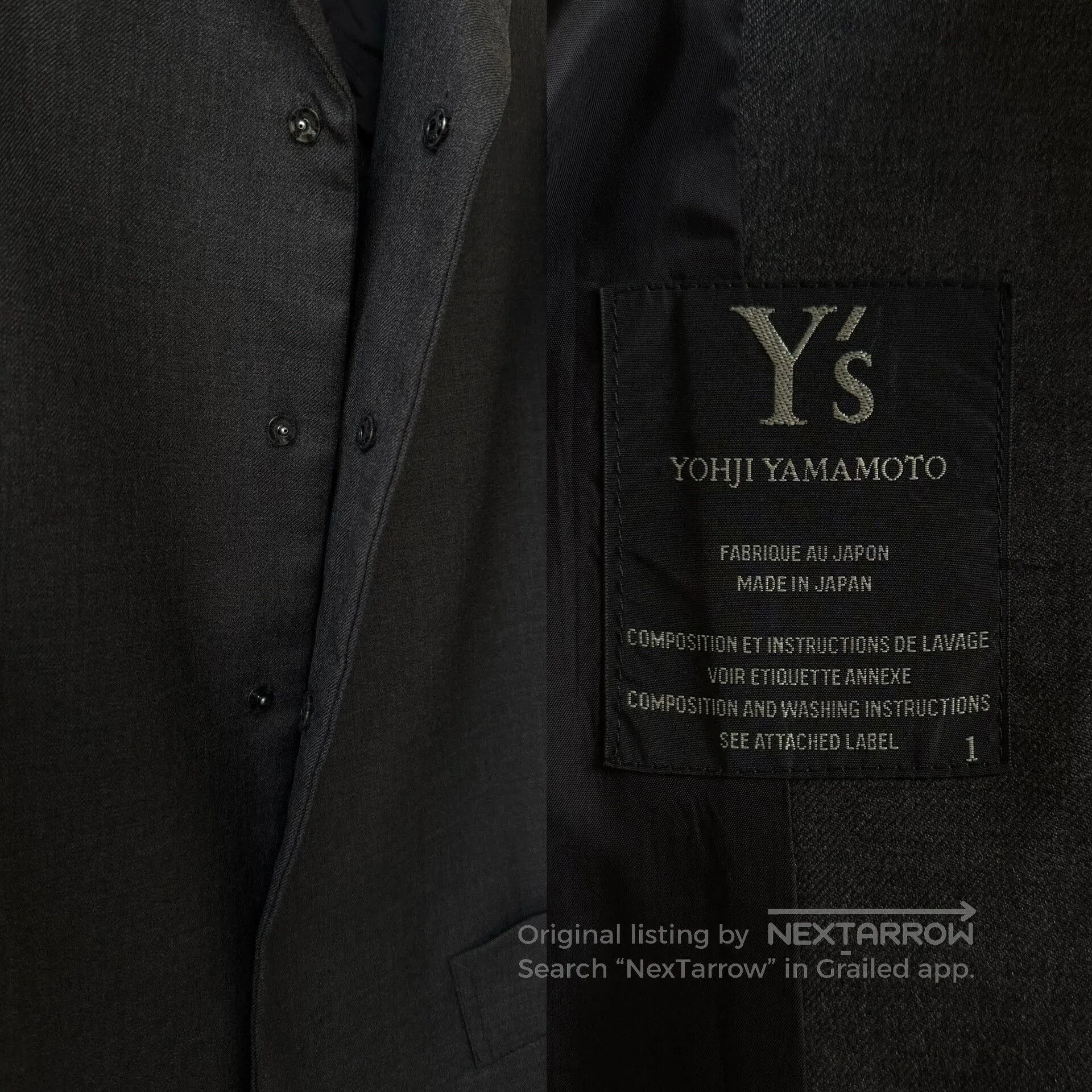 Y's Yohji Yamamoto Y's Minimalist Wool Blazer. Size US M / EU 48-50 / 2 - 5 Thumbnail