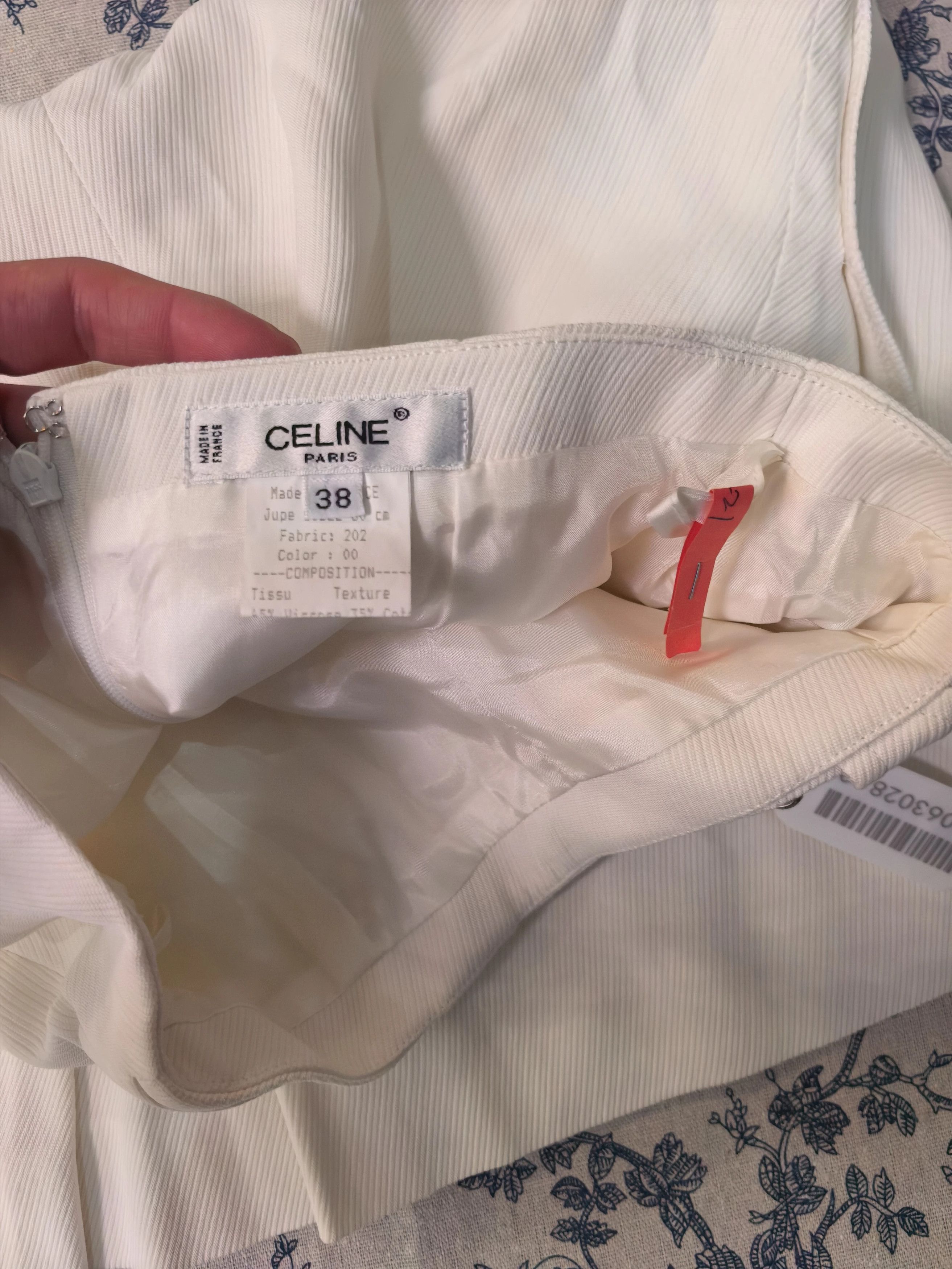 Celine Celine White A-Line Skirt w/ Metal Waist Tag 38 Size 26" / US 2 / IT 38 - 3 Thumbnail