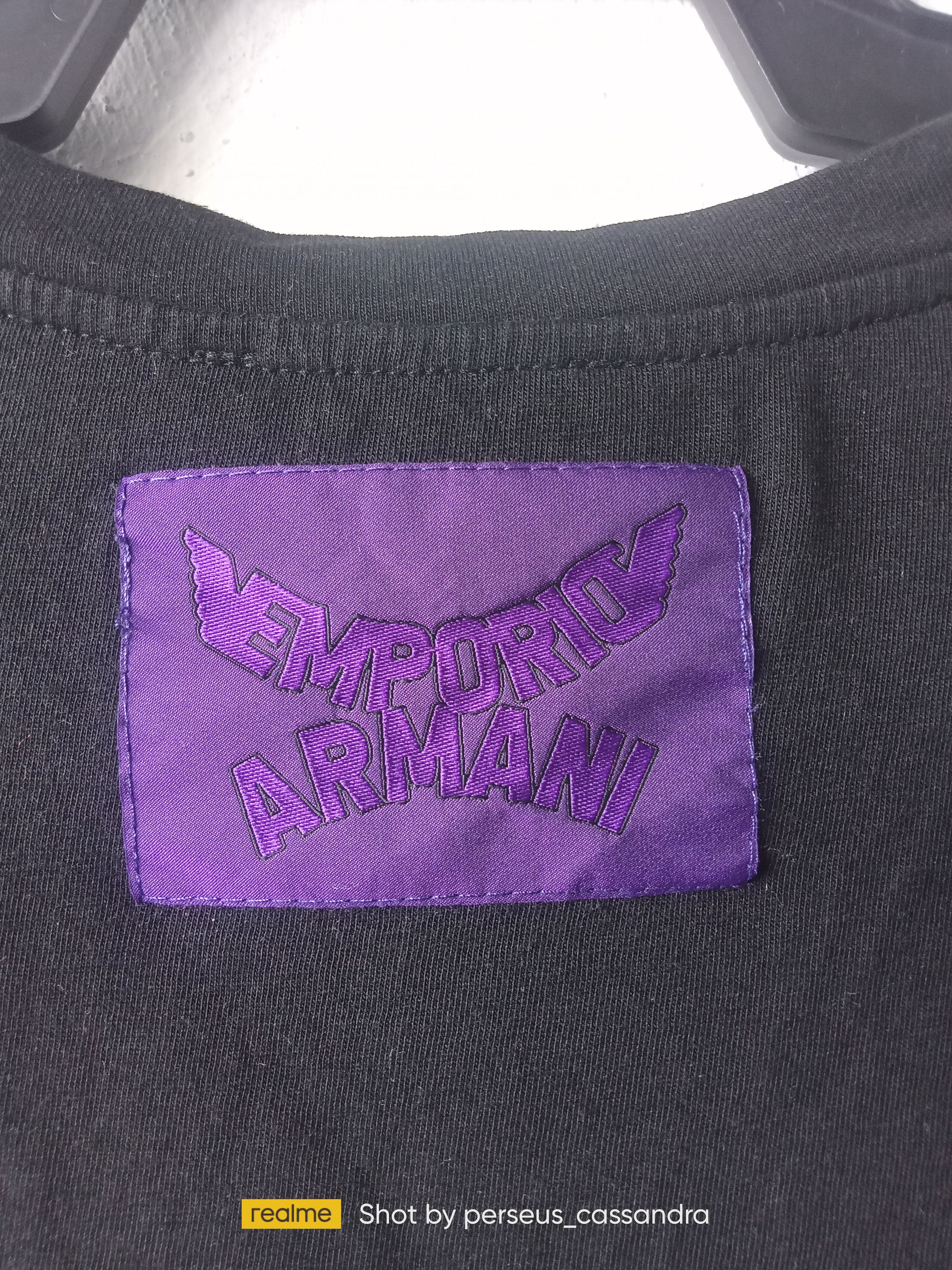 Emporio Armani Emporio Armani Sequin Spellout Black Oversized Tee Size L / US 10 / IT 46 - 4 Thumbnail
