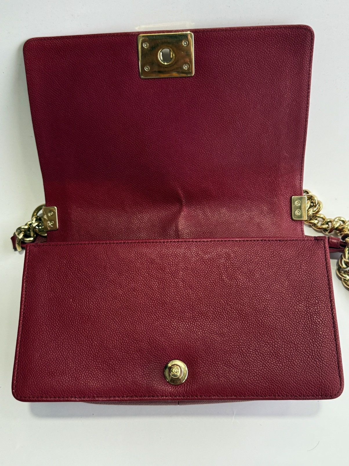 Chanel Chanel - Chevron LeBoy Maroon GHW Bag Size ONE SIZE - 10 Thumbnail